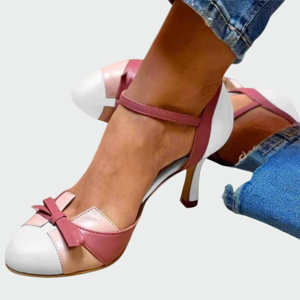 Tacones multicolor con tira