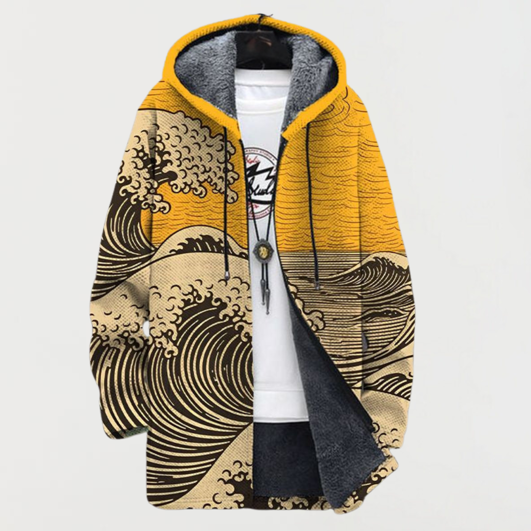Cárdigan con estampado de ondas