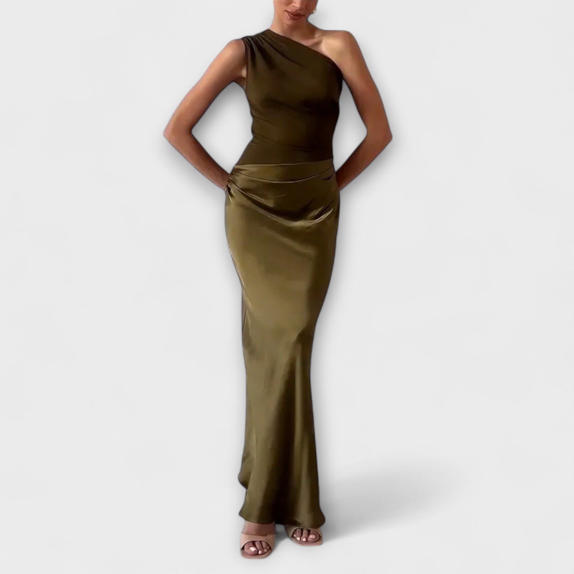 Vestido Maxi Asimétrico y Elegante