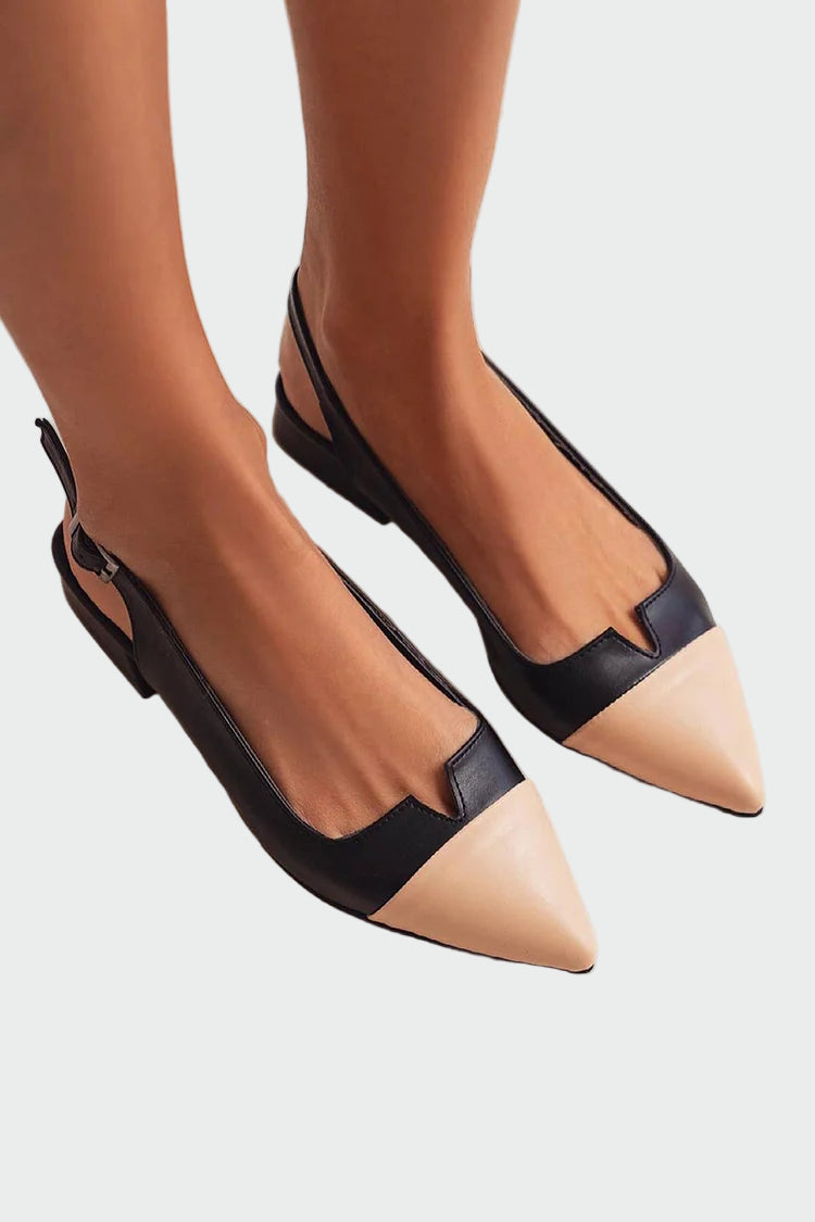 Bailarinas con punta puntiaguda y detalle bicolor