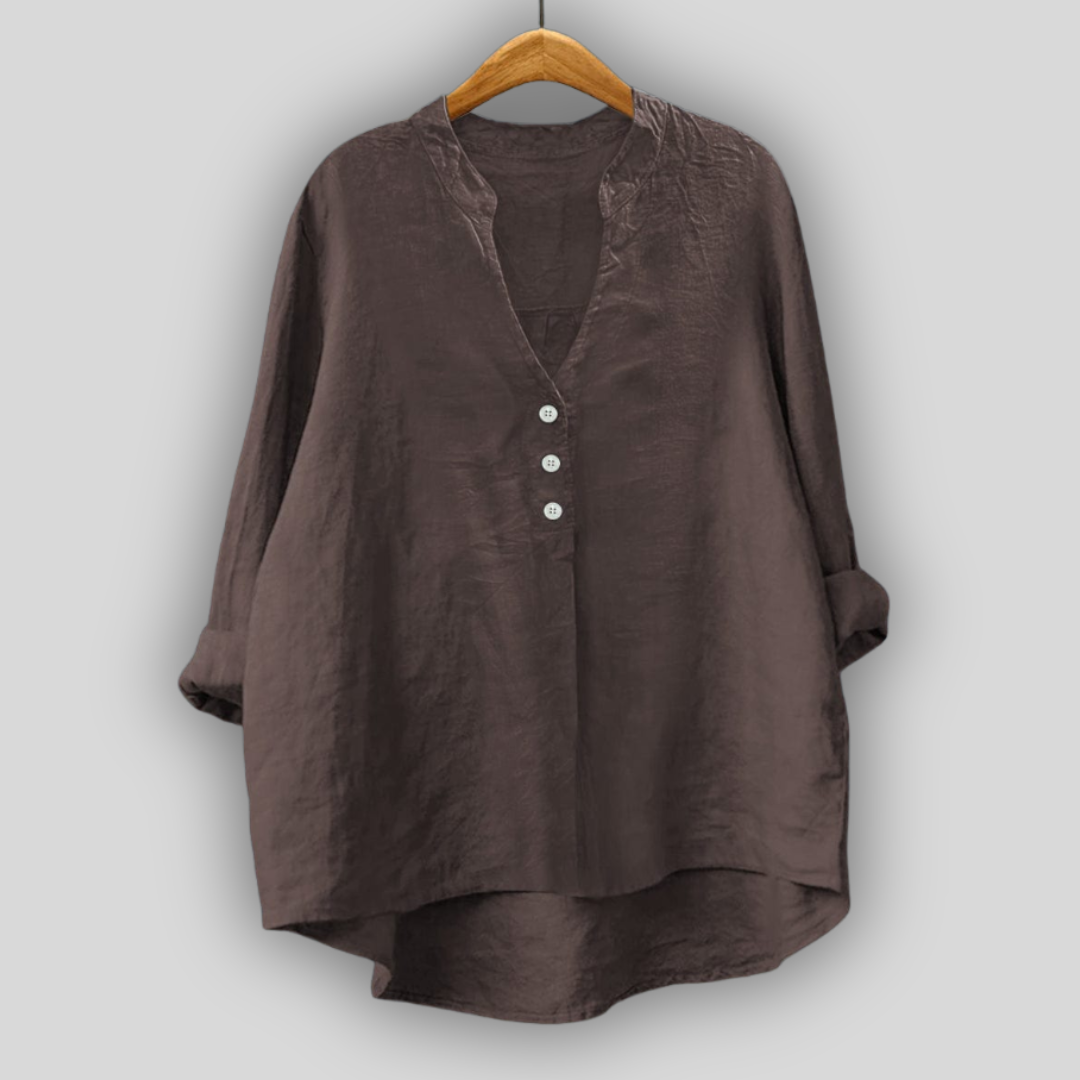 Blusa marrón con botones