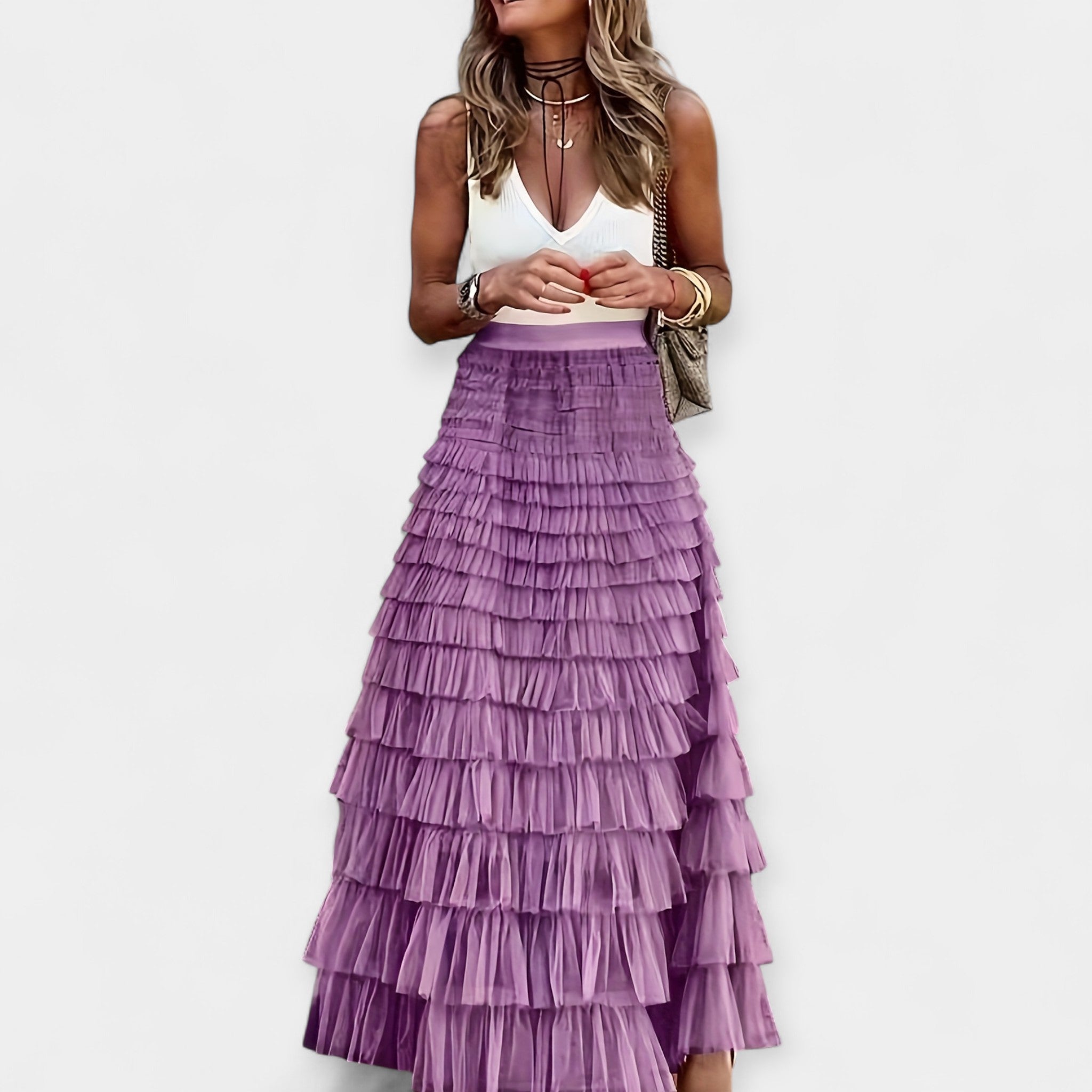 Falda Boho con Encaje