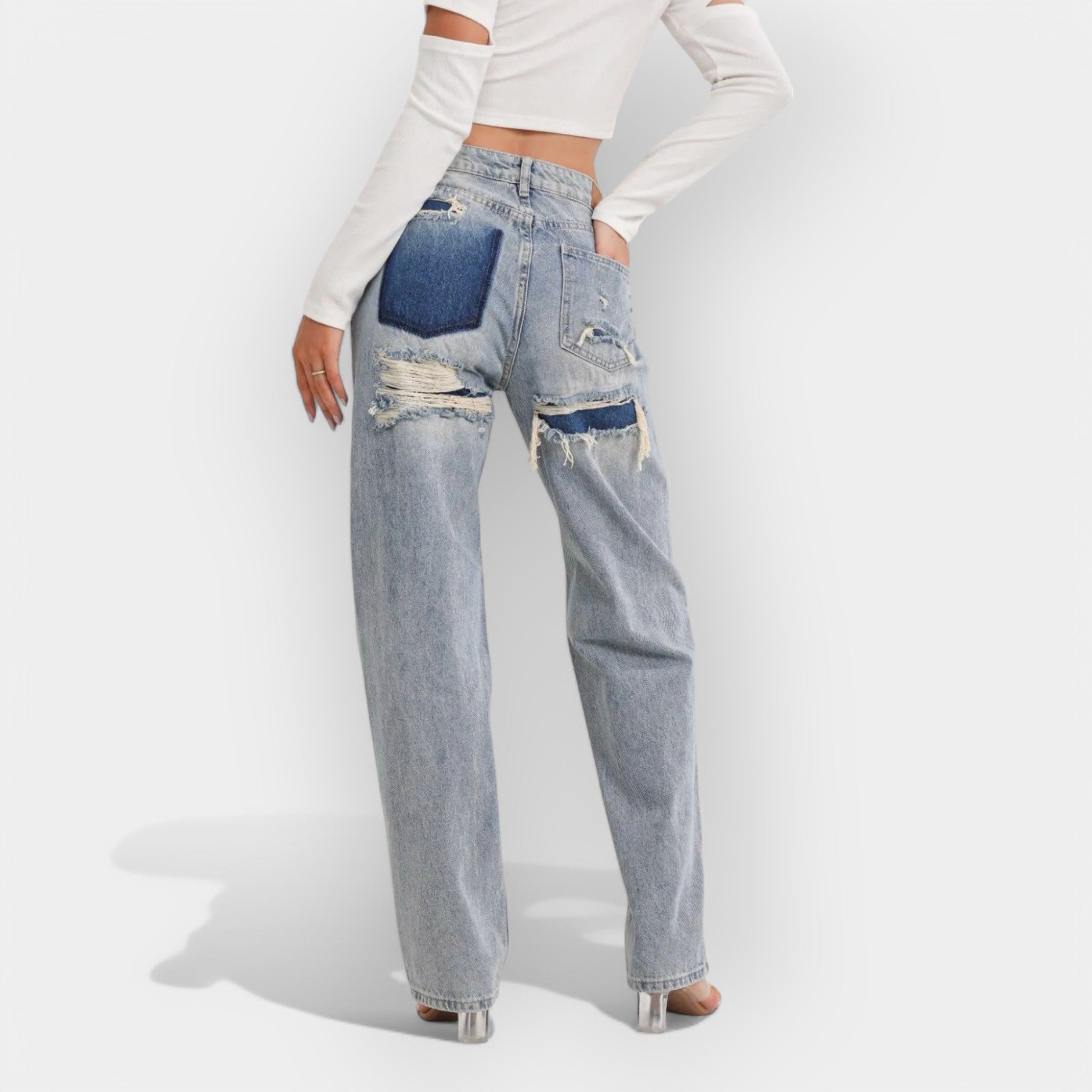 Jeans Vintage de Denim Deslavado