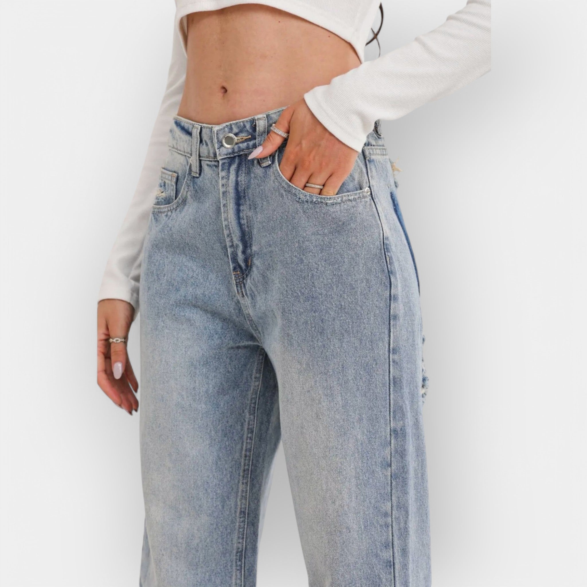 Jeans Vintage de Denim Deslavado