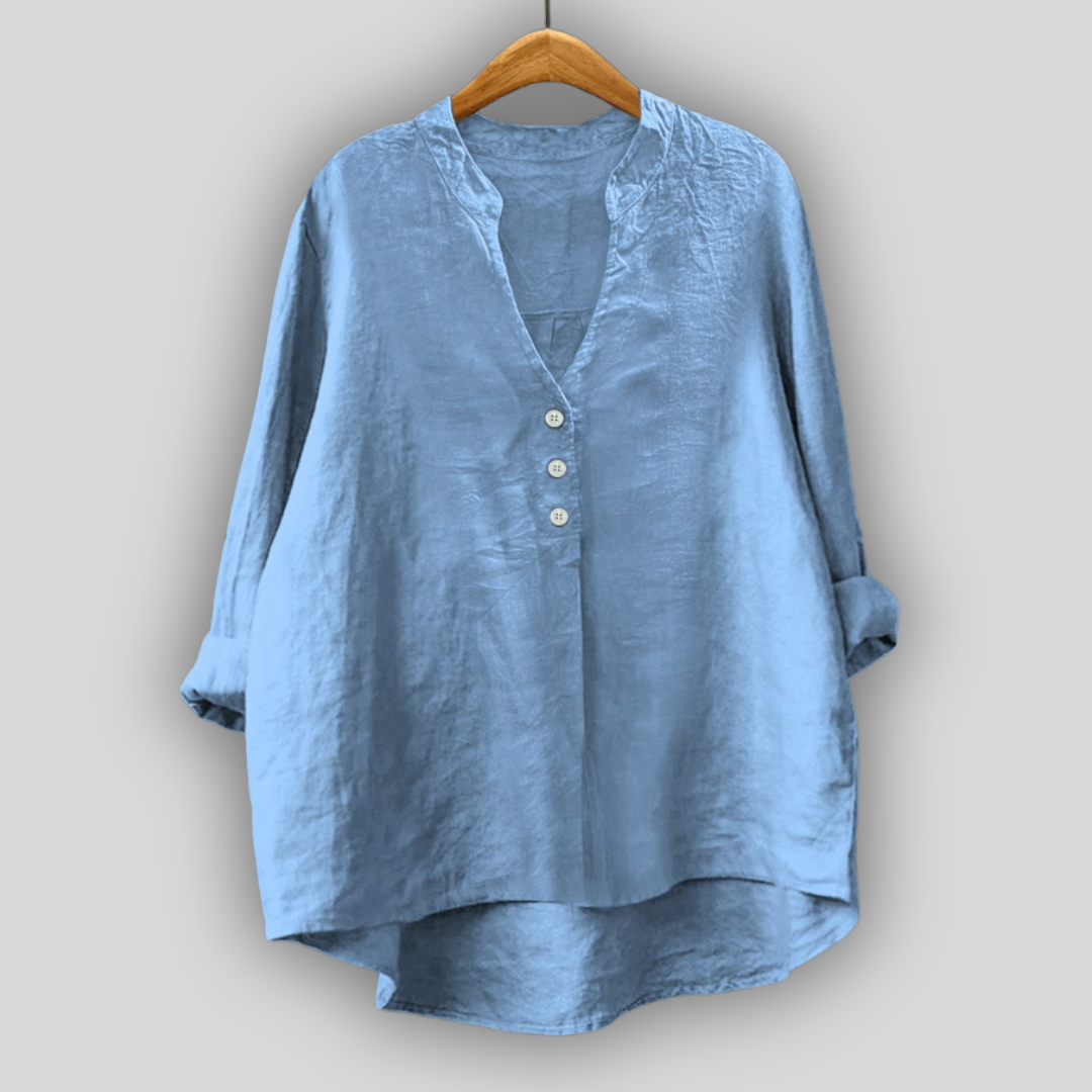 Blusa marrón con botones