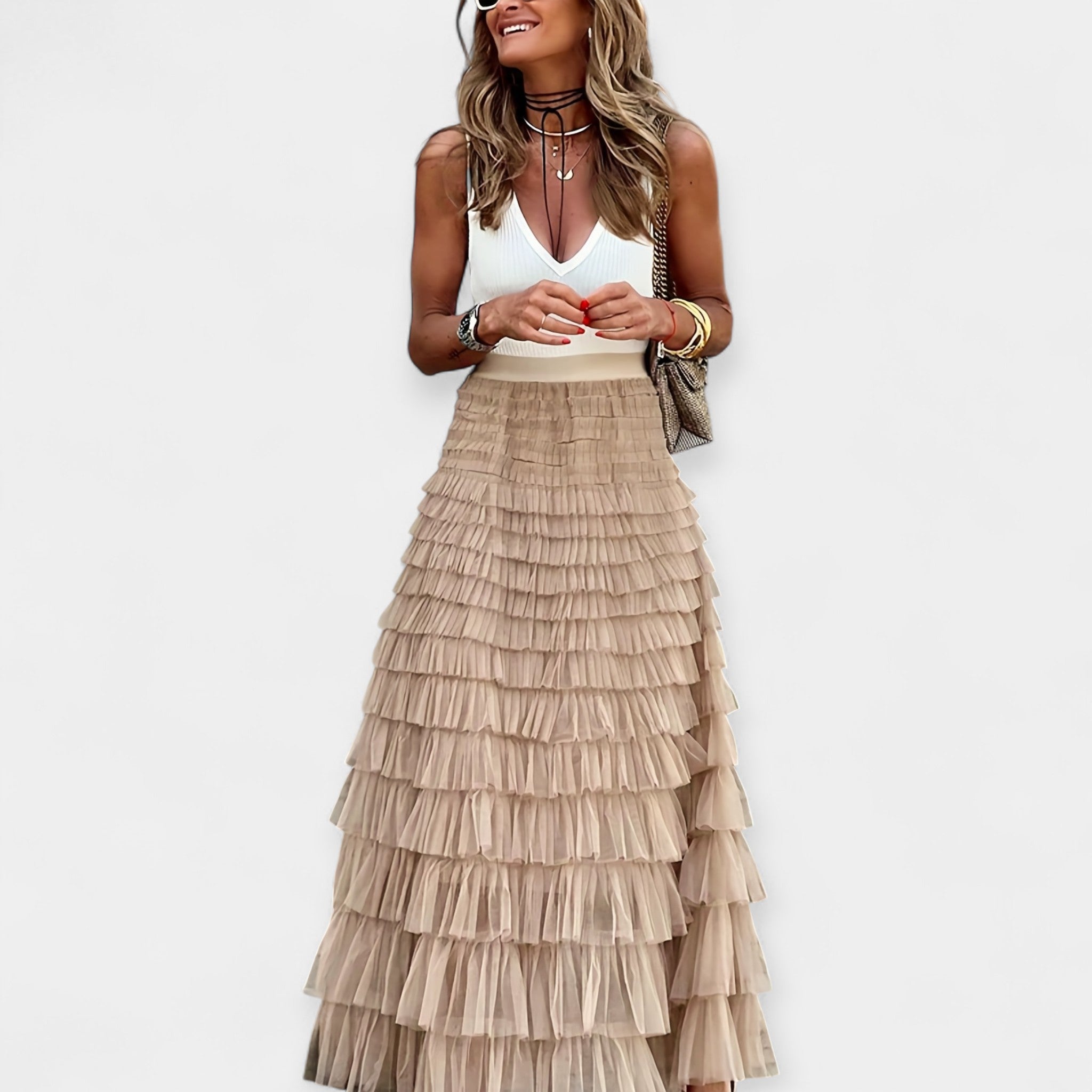Falda Boho con Encaje