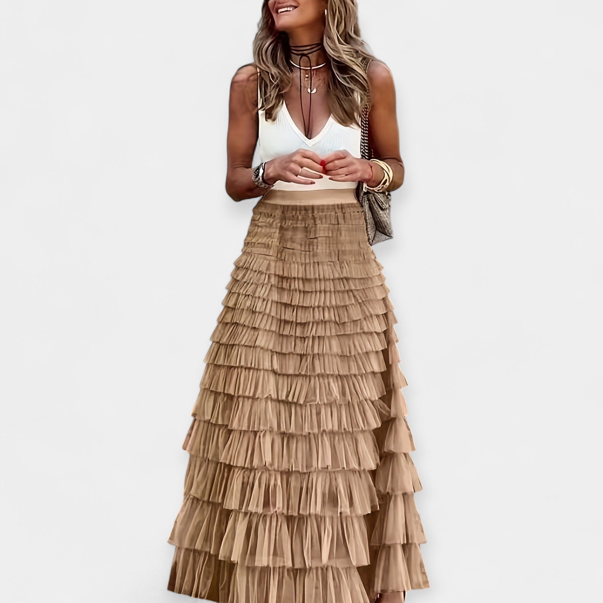 Falda Boho con Encaje