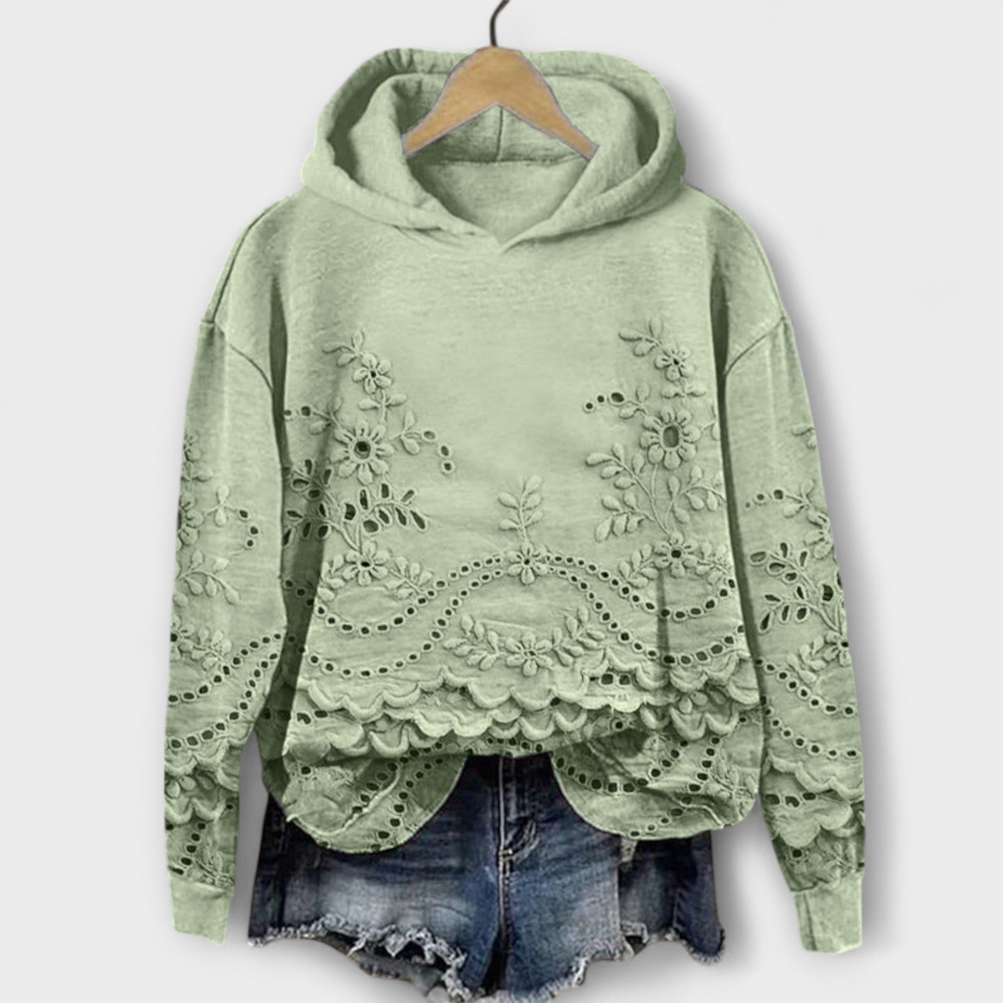 Sudadera vintage con estampado floral