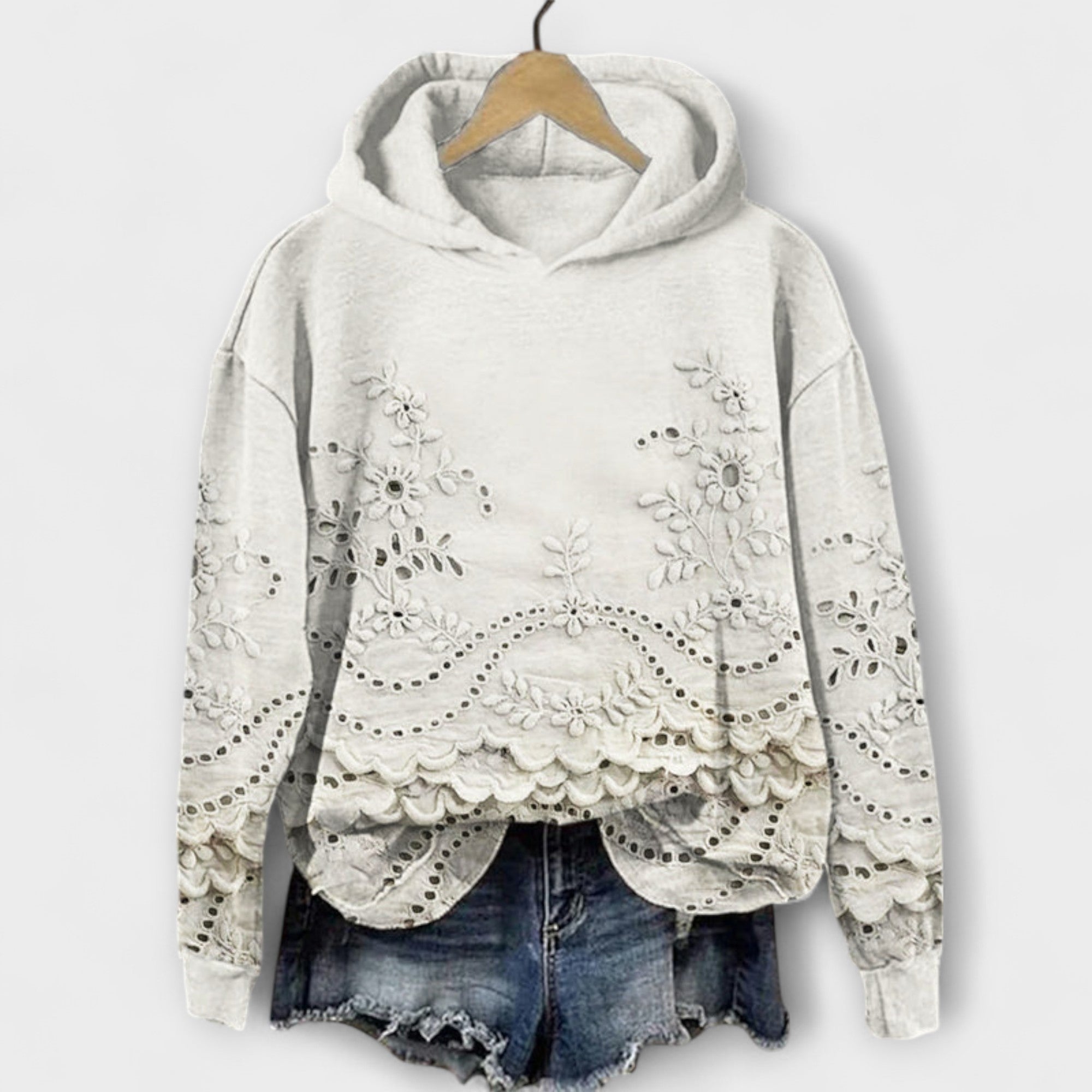 Sudadera vintage con estampado floral