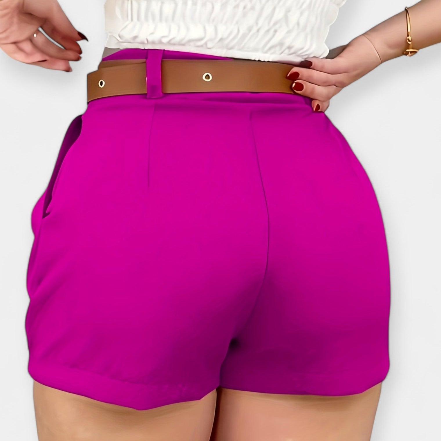 Shorts Plisados Blancos