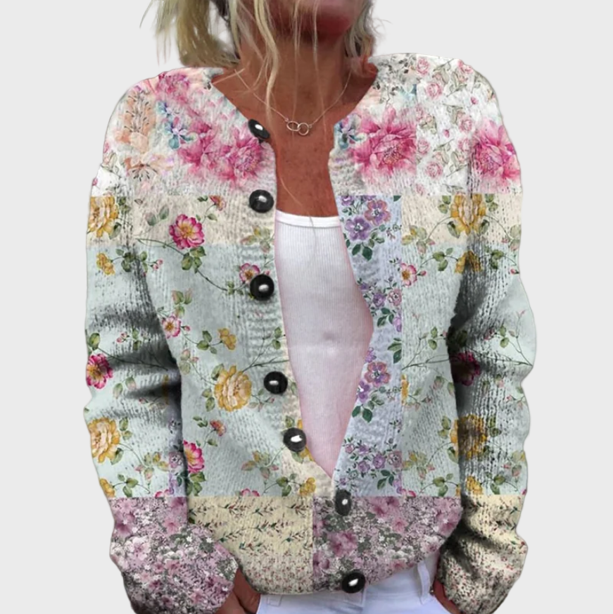 Chaleco de punto con estampado floral