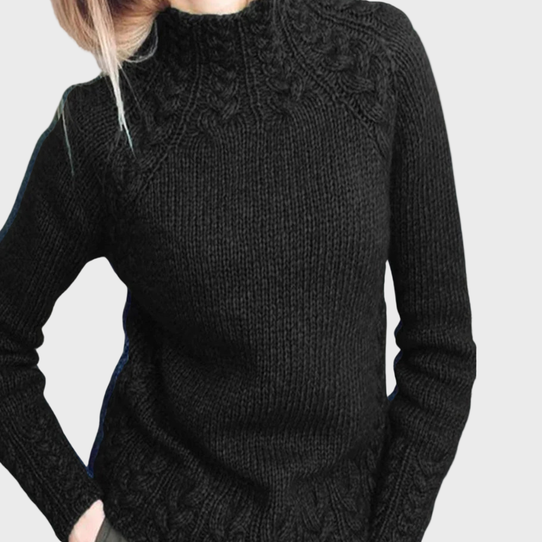 Elegante jersey de cuello alto de punto