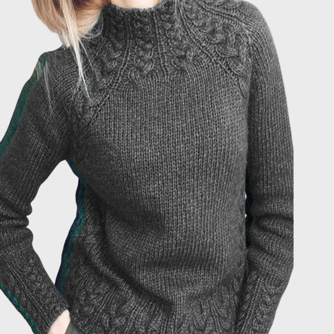 Elegante jersey de cuello alto de punto