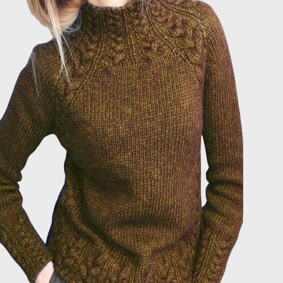 Elegante jersey de cuello alto de punto