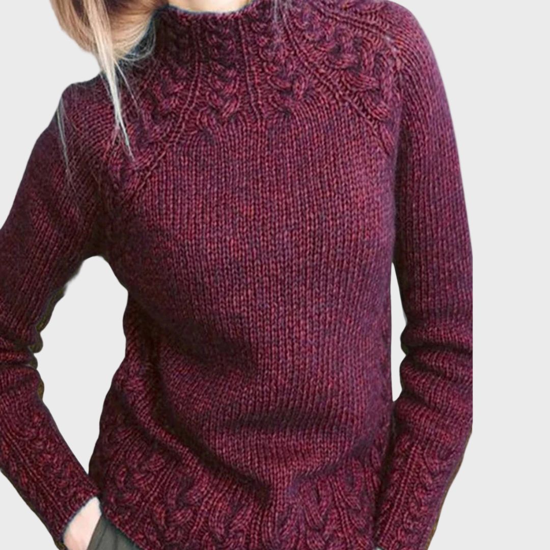 Elegante jersey de cuello alto de punto