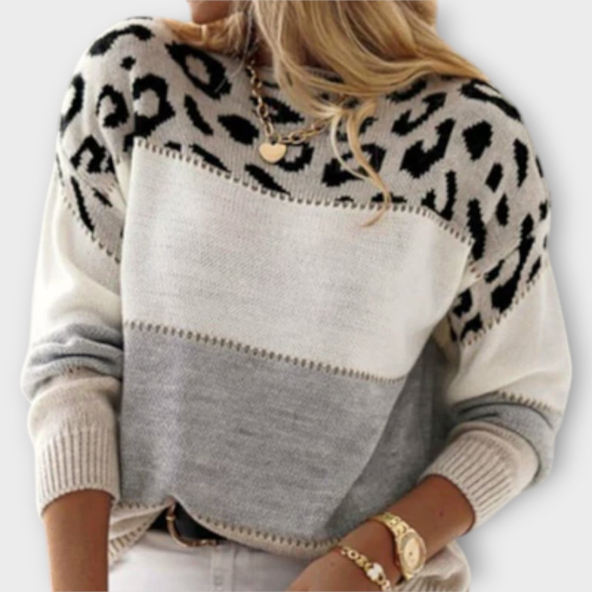 Cheyenne - Suéter acogedor con estampado de leopardo