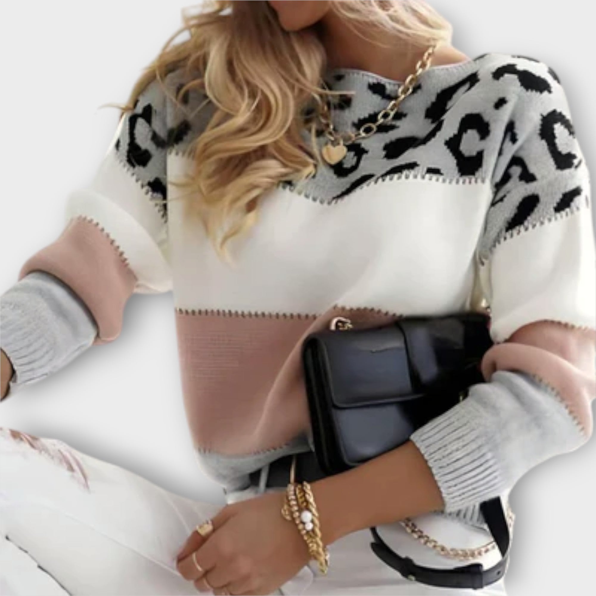 Cheyenne - Suéter acogedor con estampado de leopardo