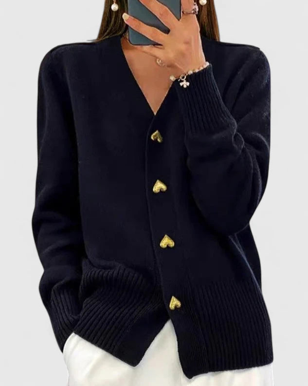 Elegante cárdigan de punto con botones
