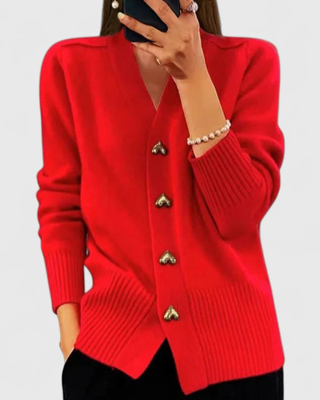 Elegante cárdigan de punto con botones