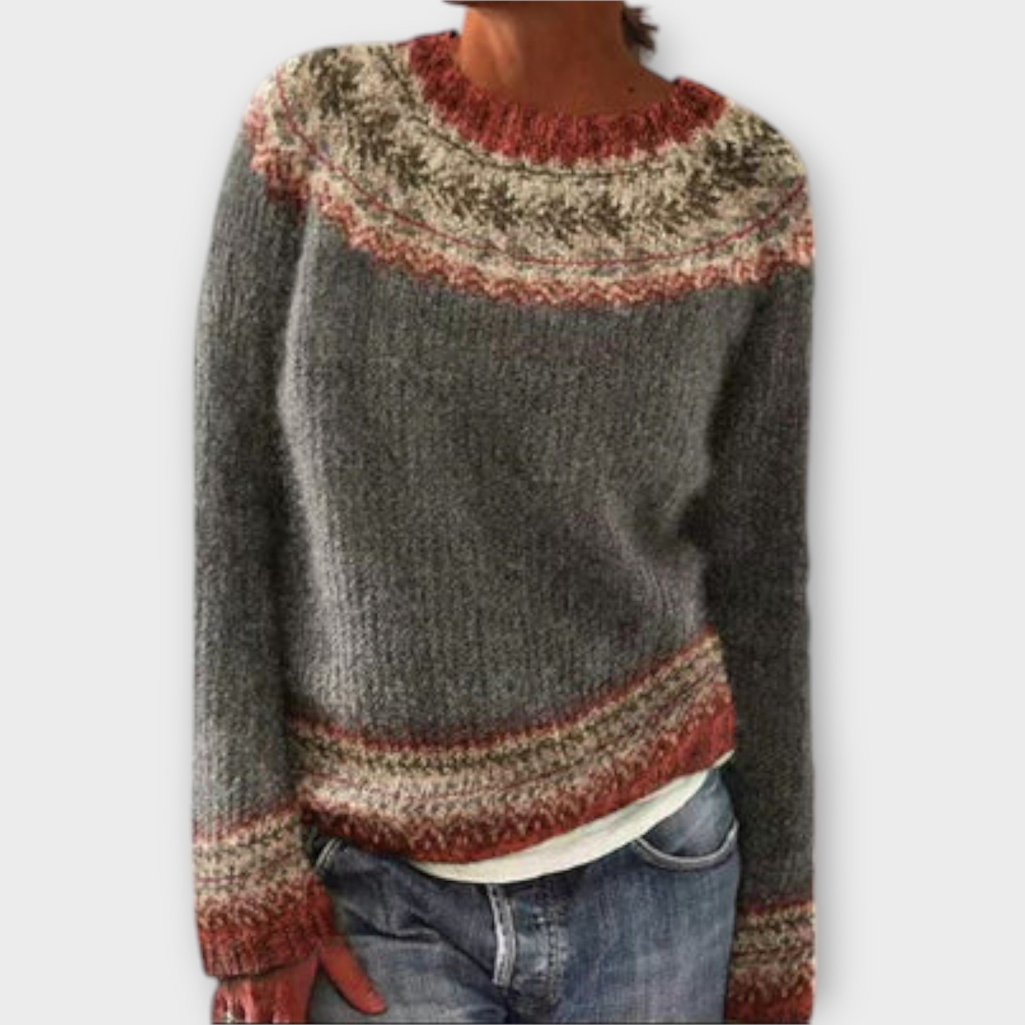Suzu - Suéter de punto vintage para mujer
