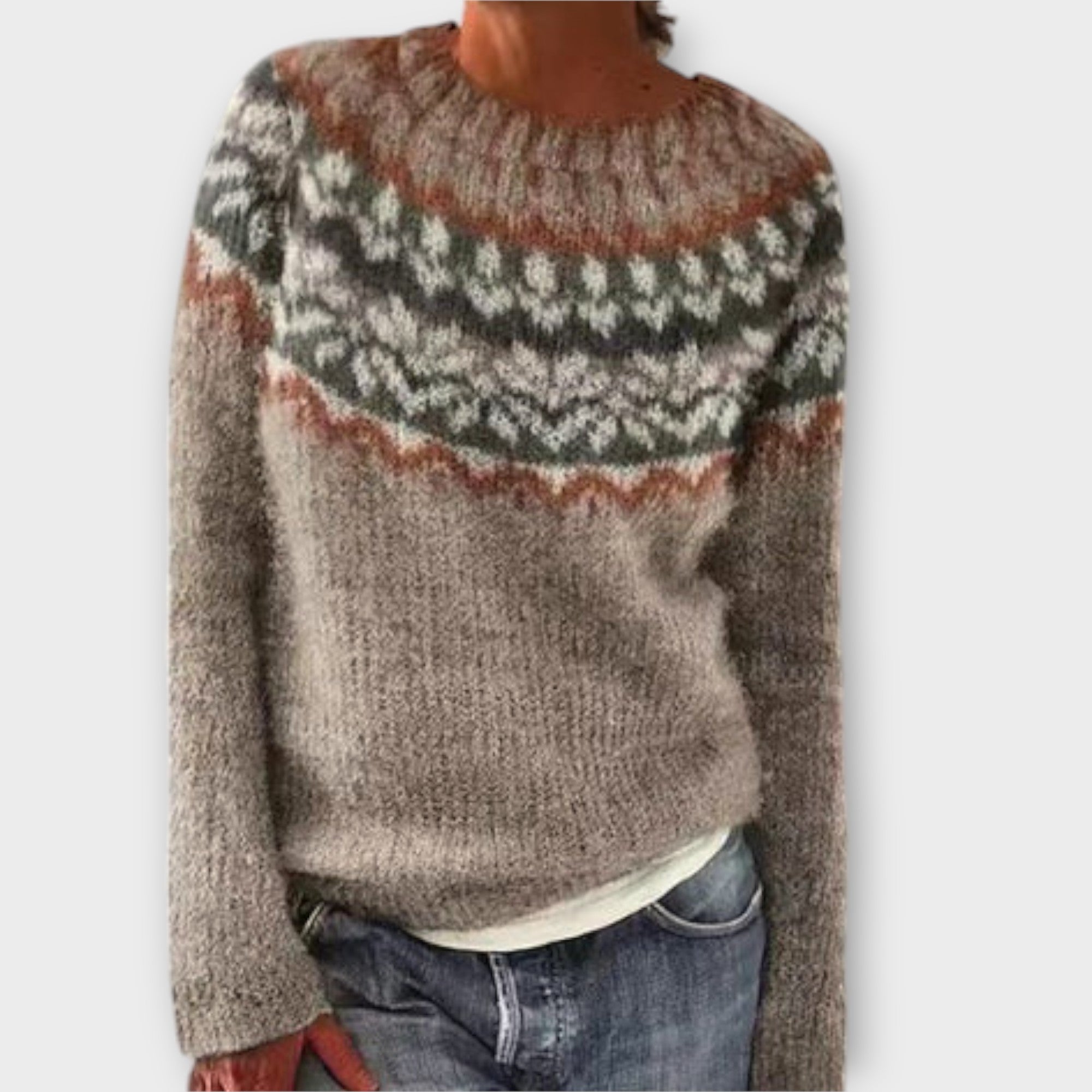 Suzu - Suéter de punto vintage para mujer