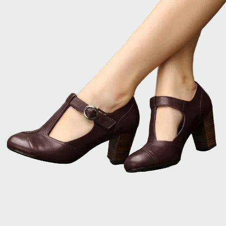 Rachel | Tacones bajos con tiras en T