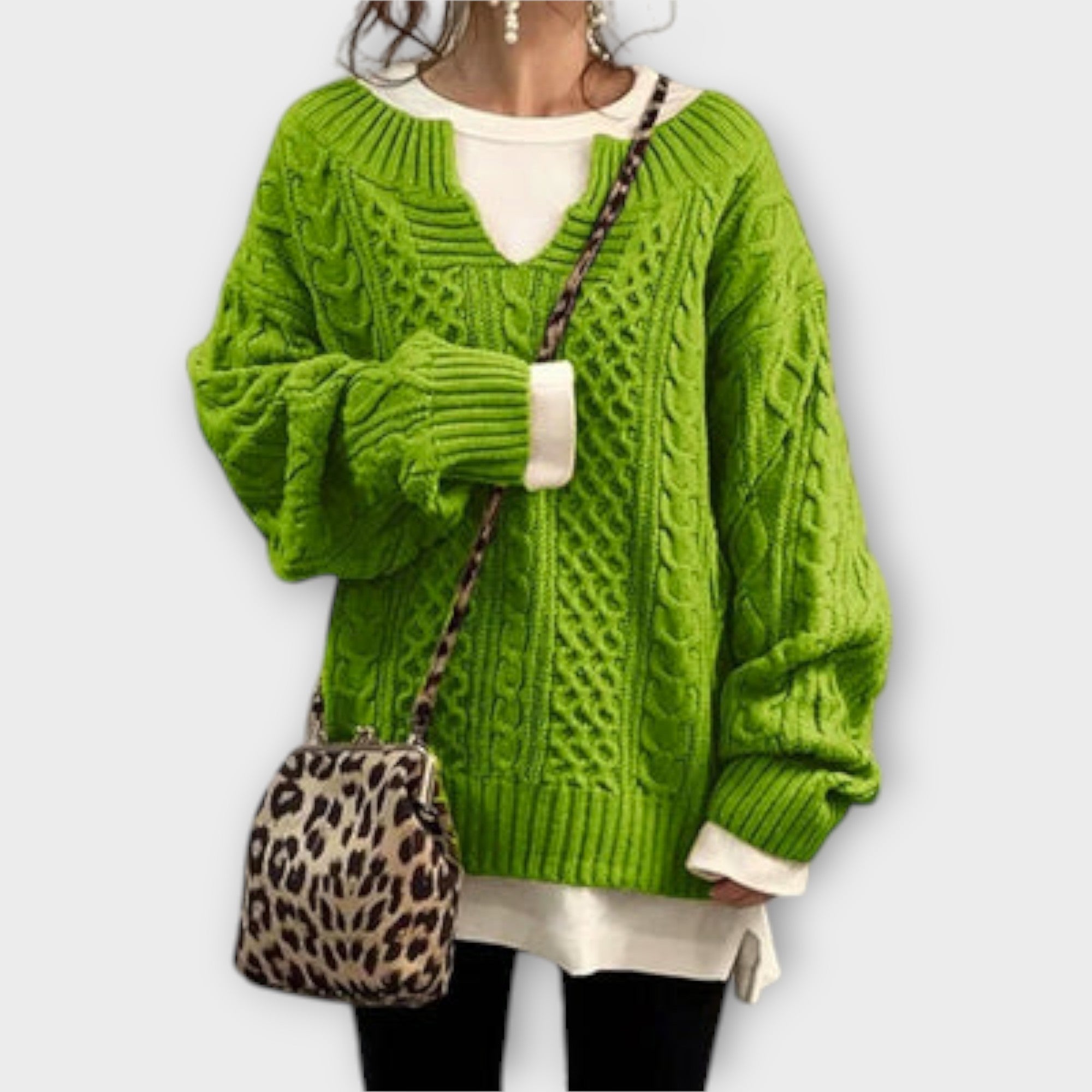 Lily - Suéter de punto oversize con diseño trenzado