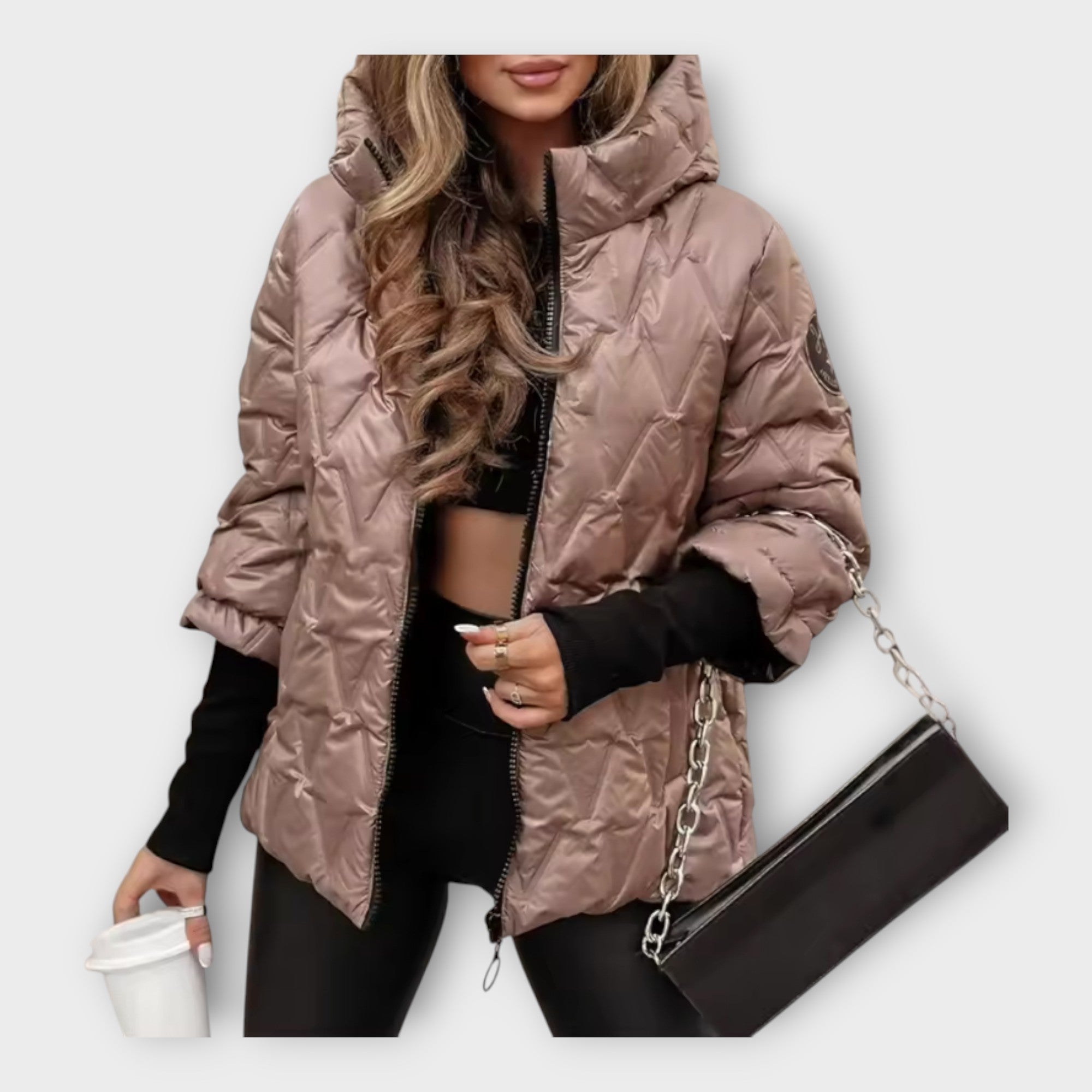 Chaqueta acolchada elegante con capucha