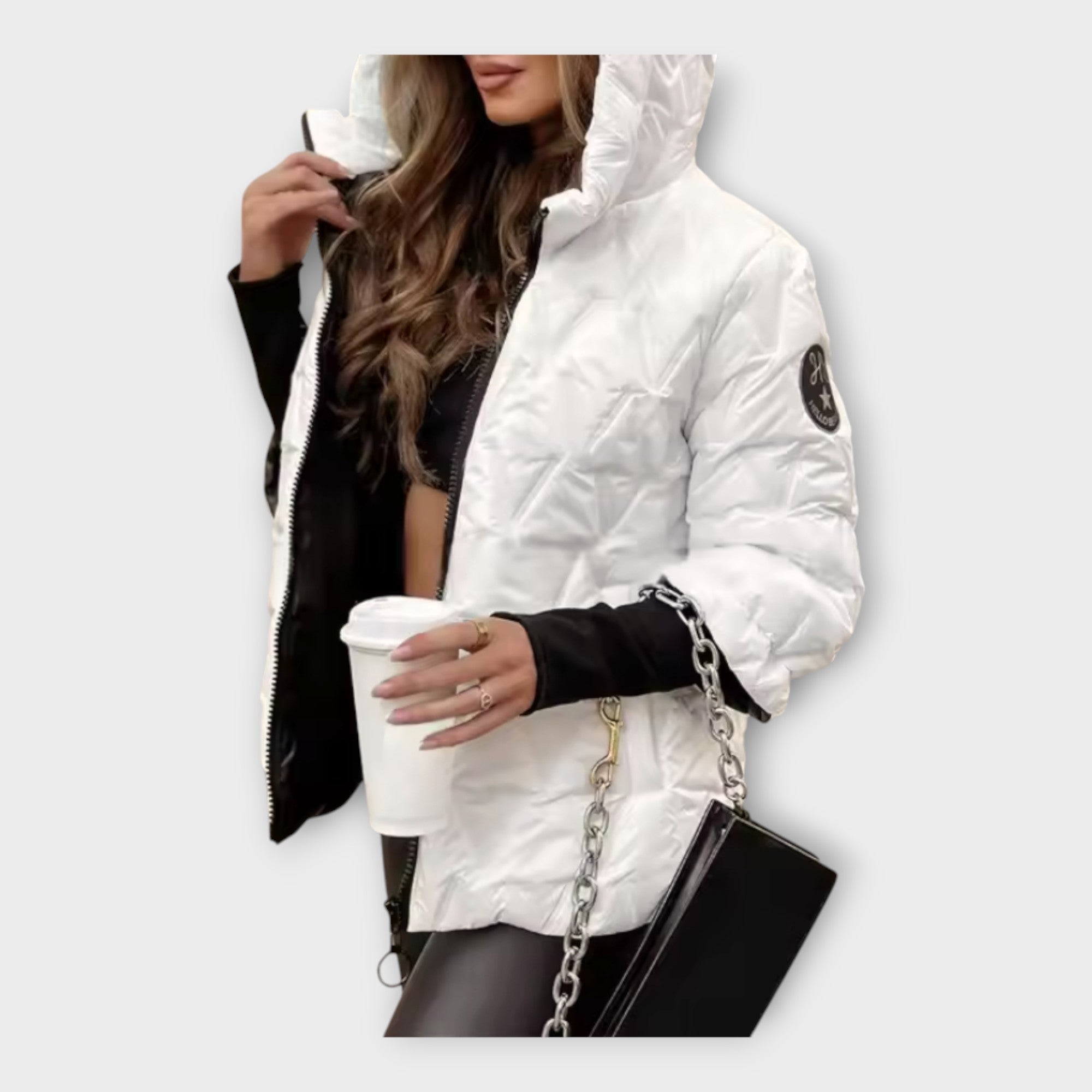 Chaqueta acolchada elegante con capucha