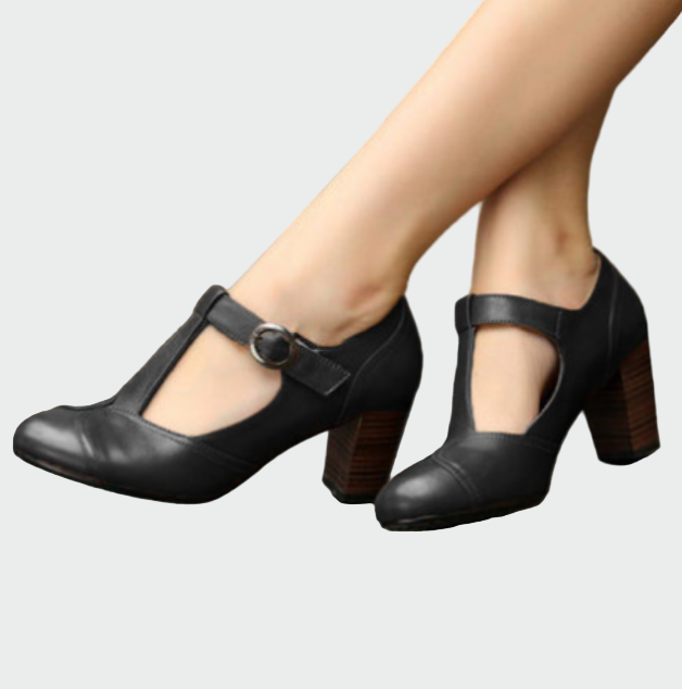 Rachel | Tacones bajos con tiras en T
