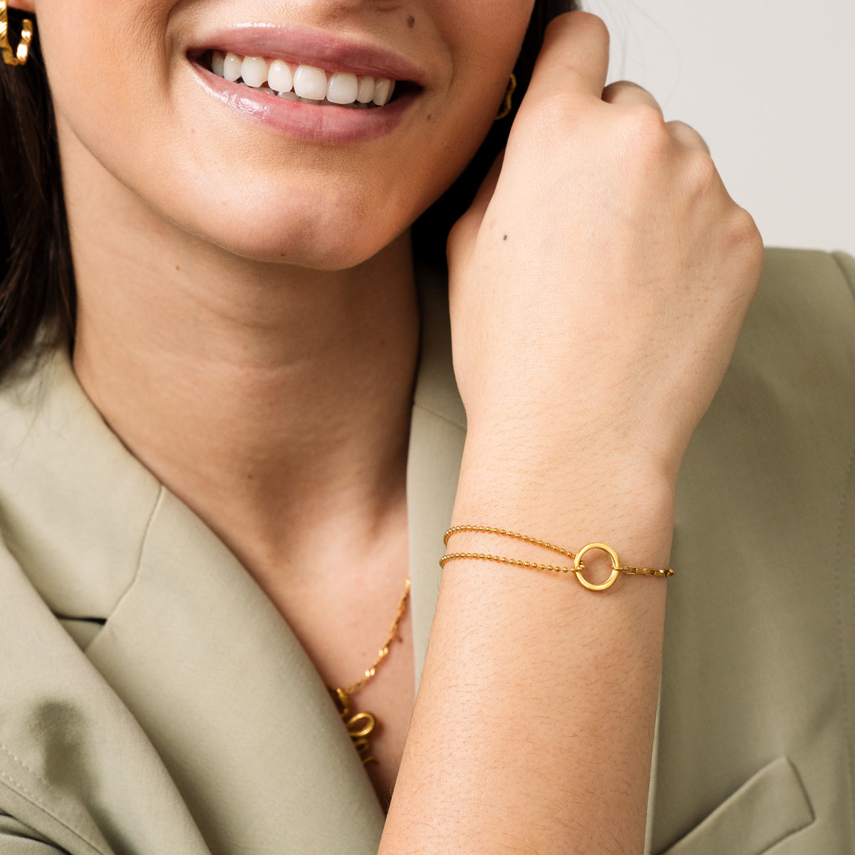 Pulsera Tennis Box Dorada