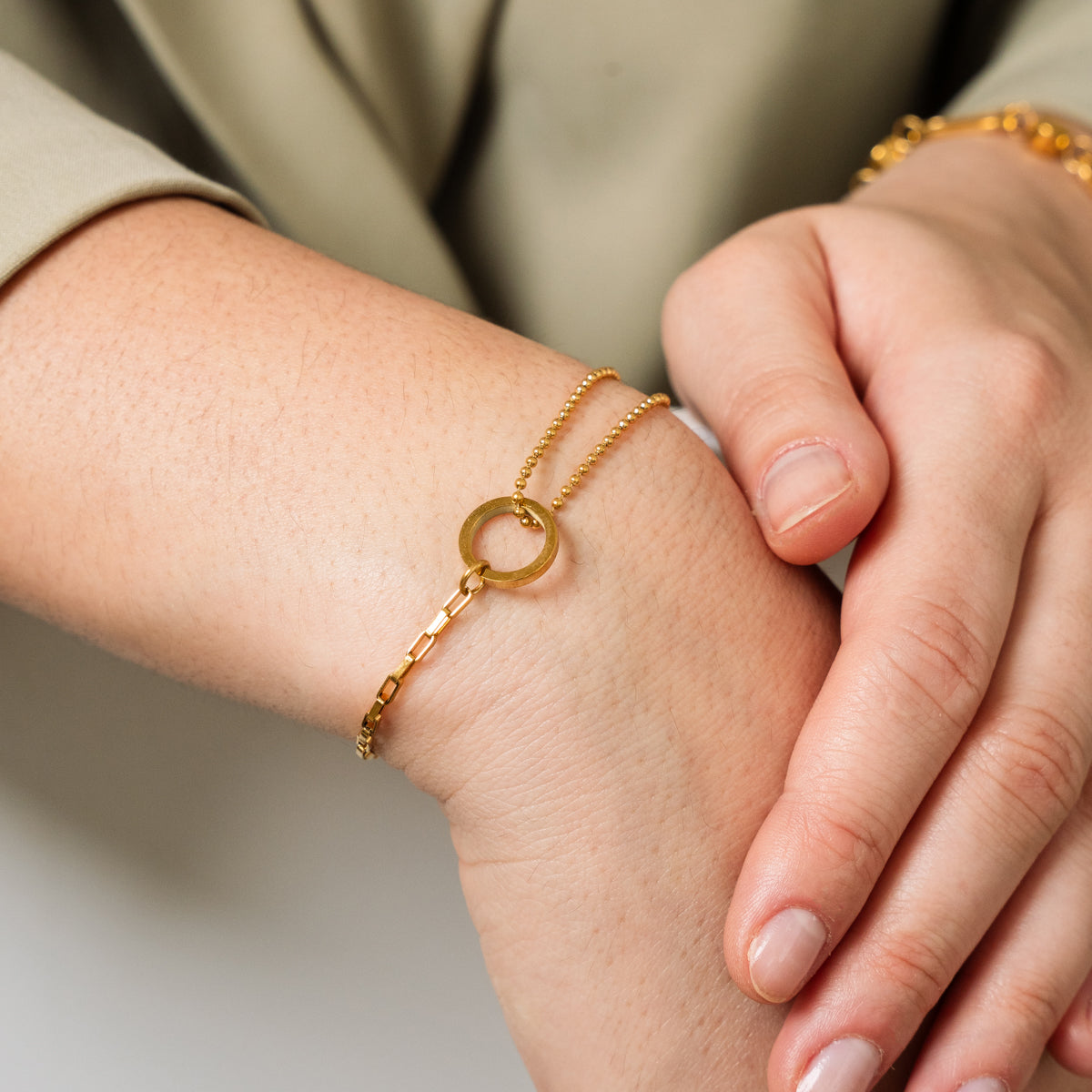 Pulsera Tennis Box Dorada