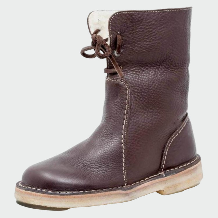Botas de piel impermeables con forro de lana.