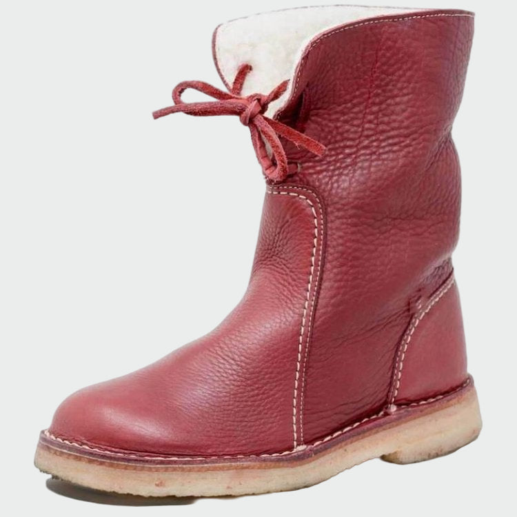 Botas de piel impermeables con forro de lana.