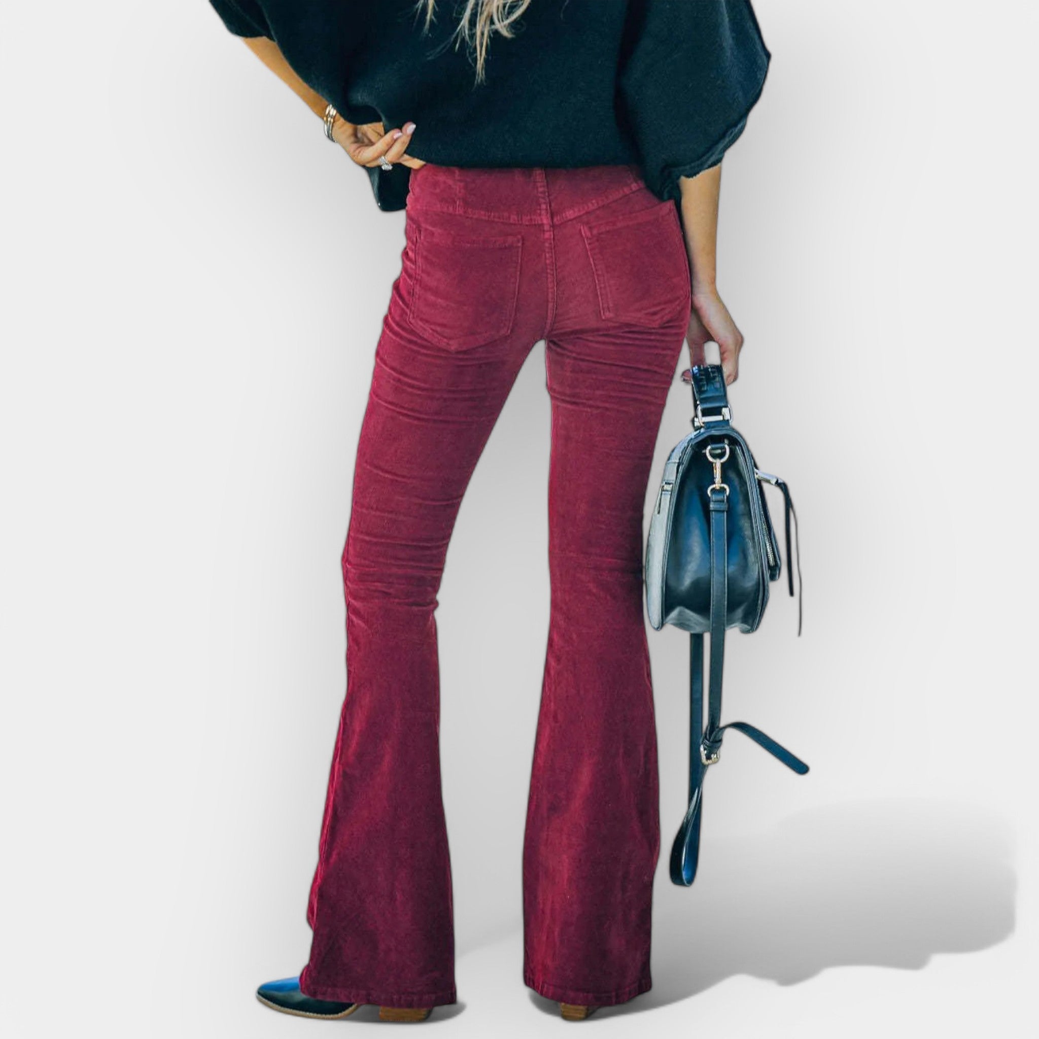 Pantalón de Talle Alto con Pierna Acampanada