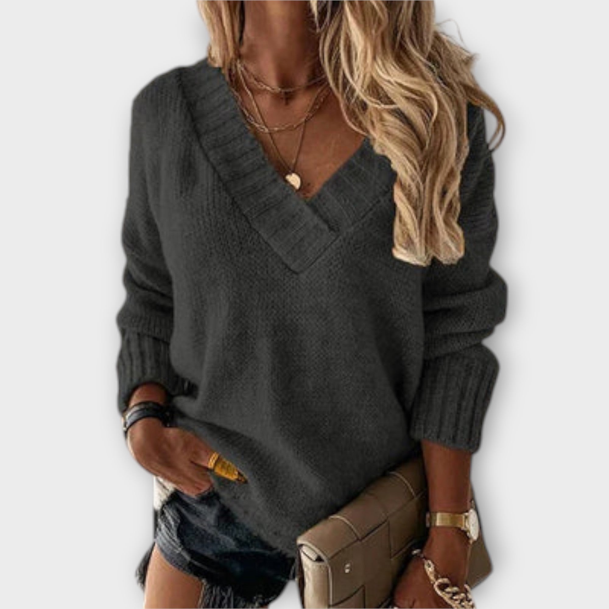 Jane - Jersey acogedor con cuello en V