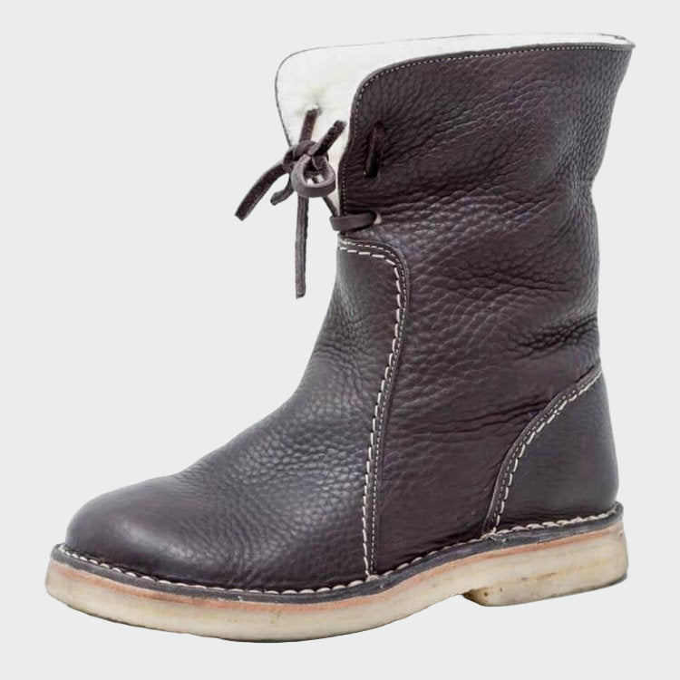 Botas de piel impermeables con forro de lana.