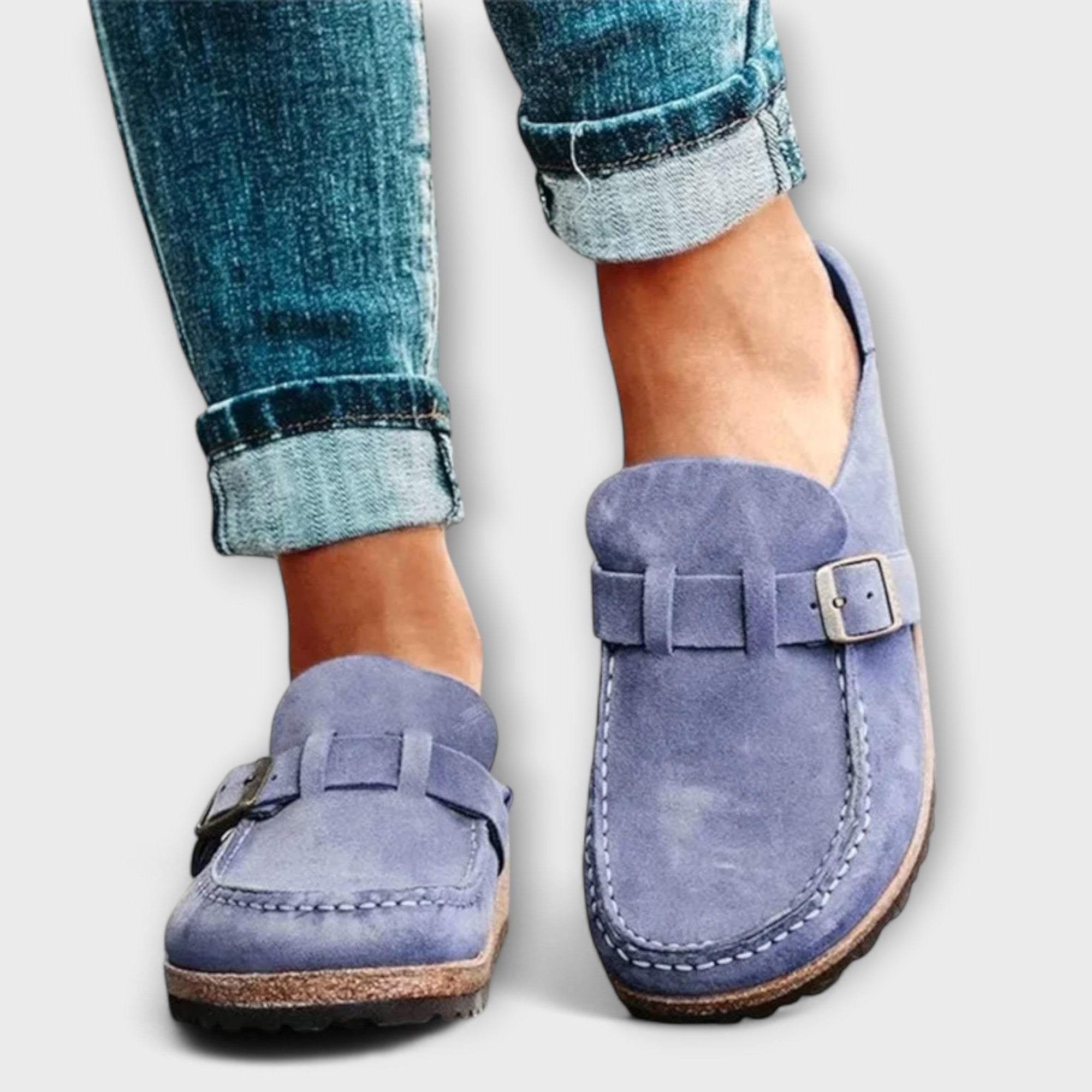 Mocasines ortopédicos para mujer con cierre decorativo