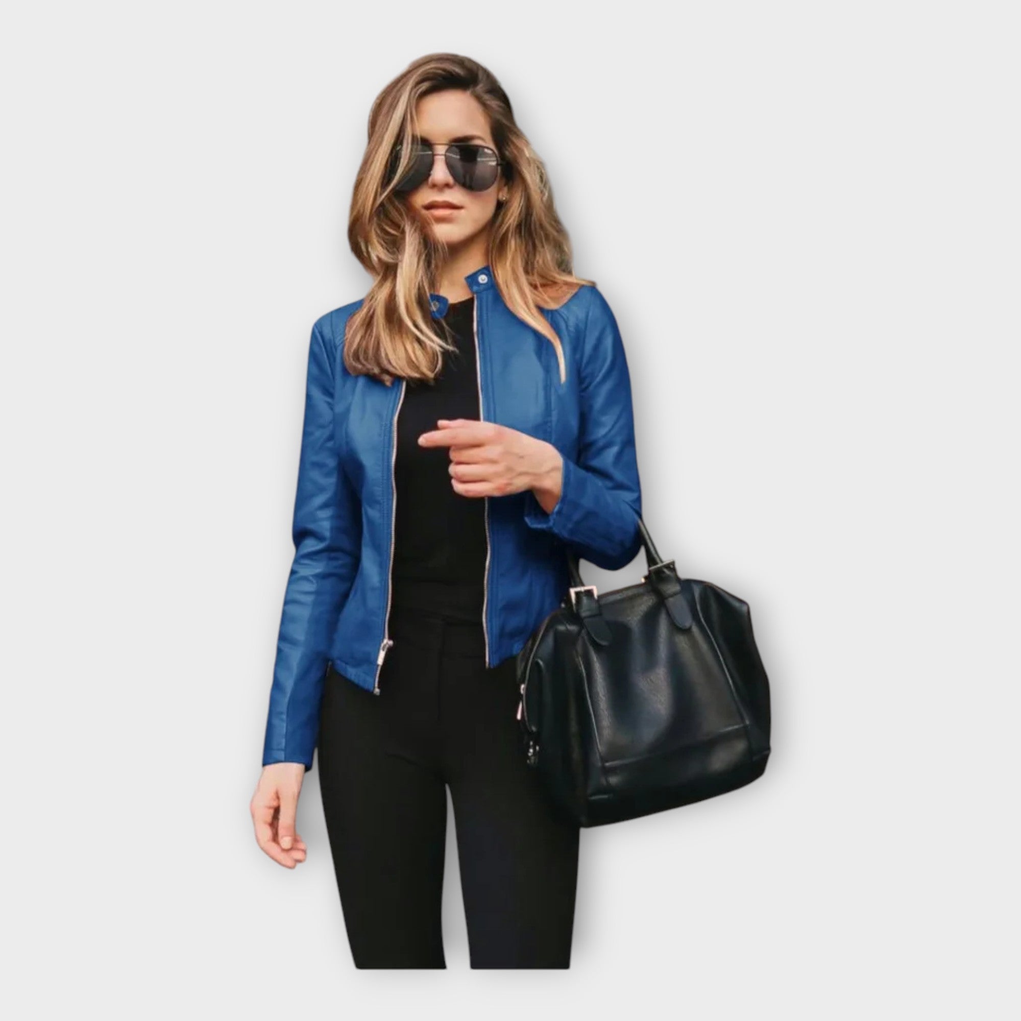 Chaqueta de cuero con línea moderna