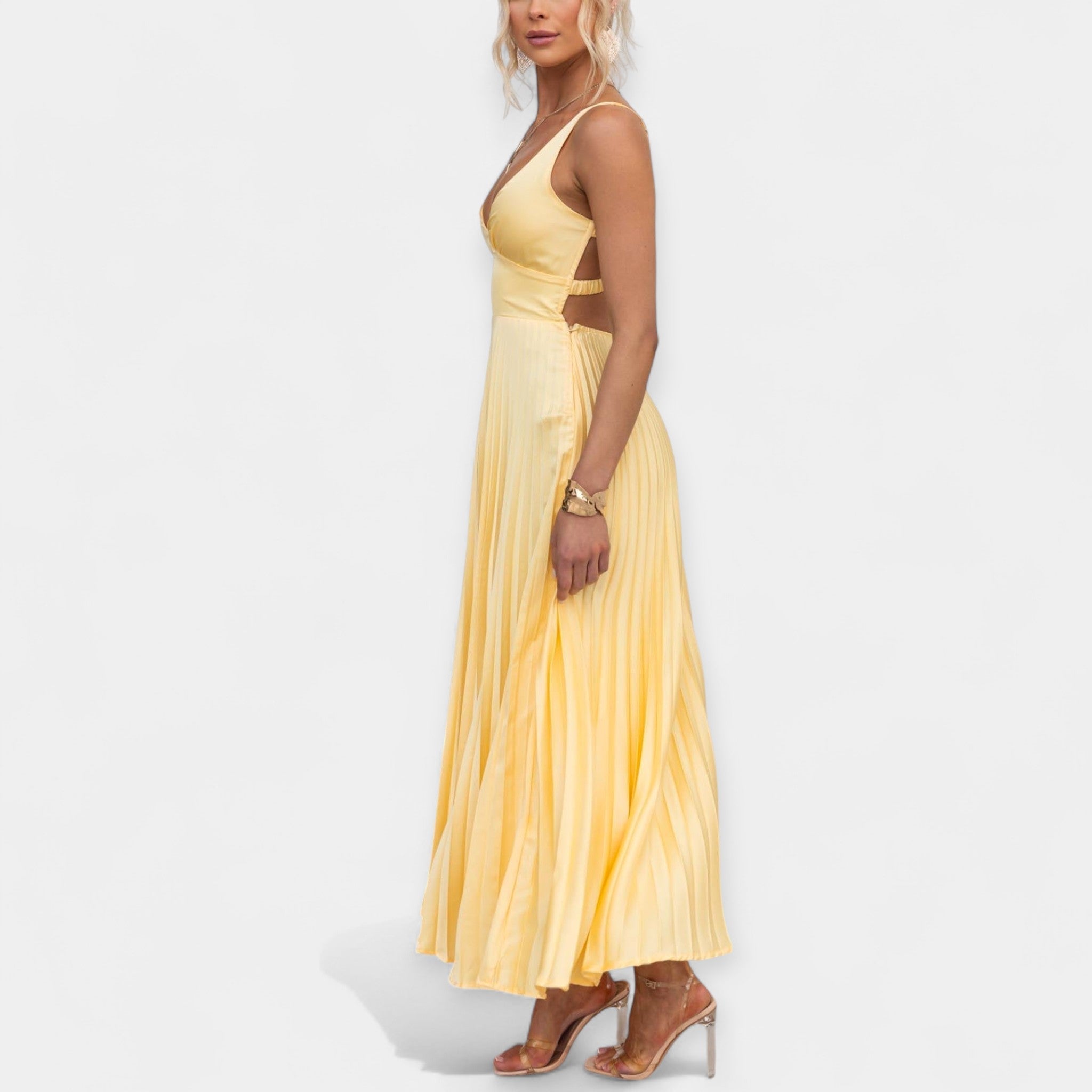 Vestido Maxi Amarillo Brillante