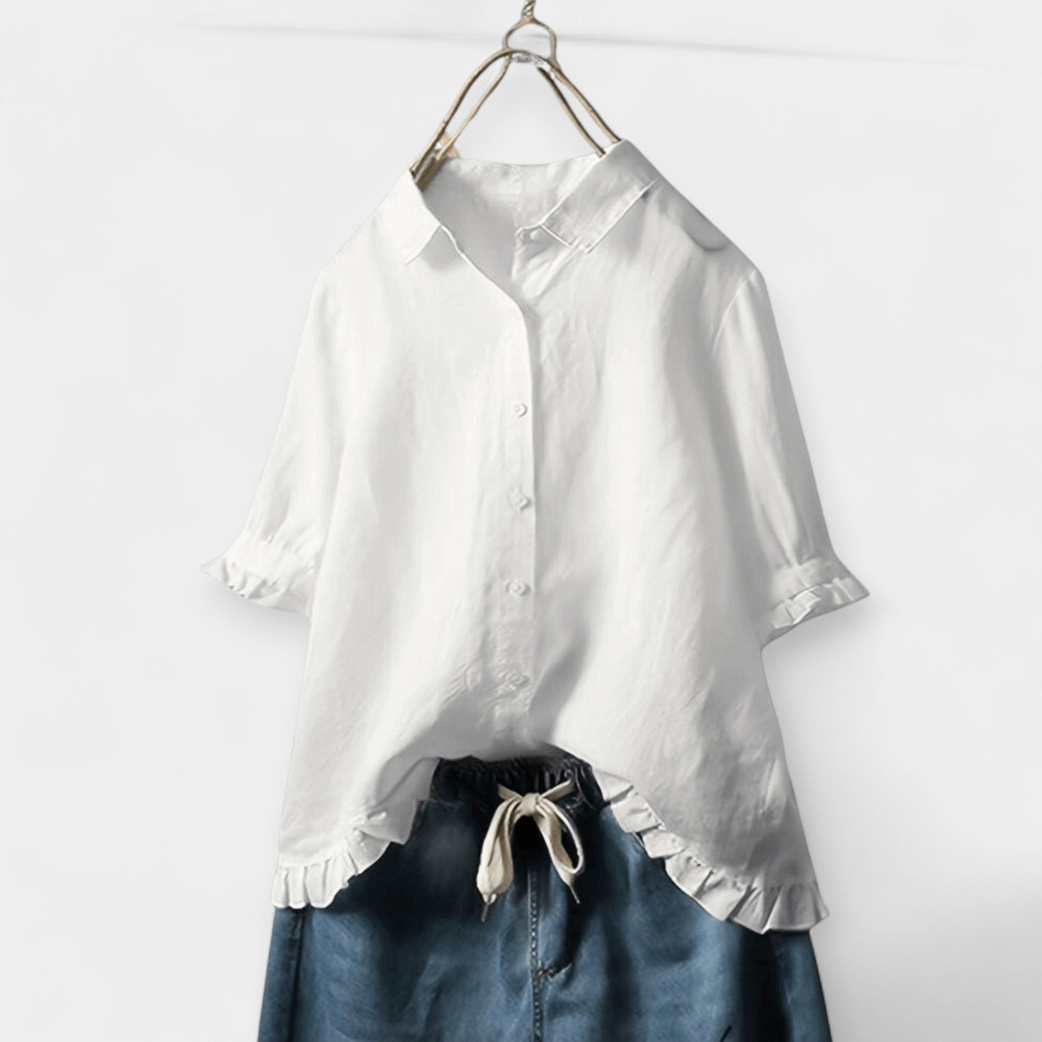 Camisa Clásica de Algodón y Lino