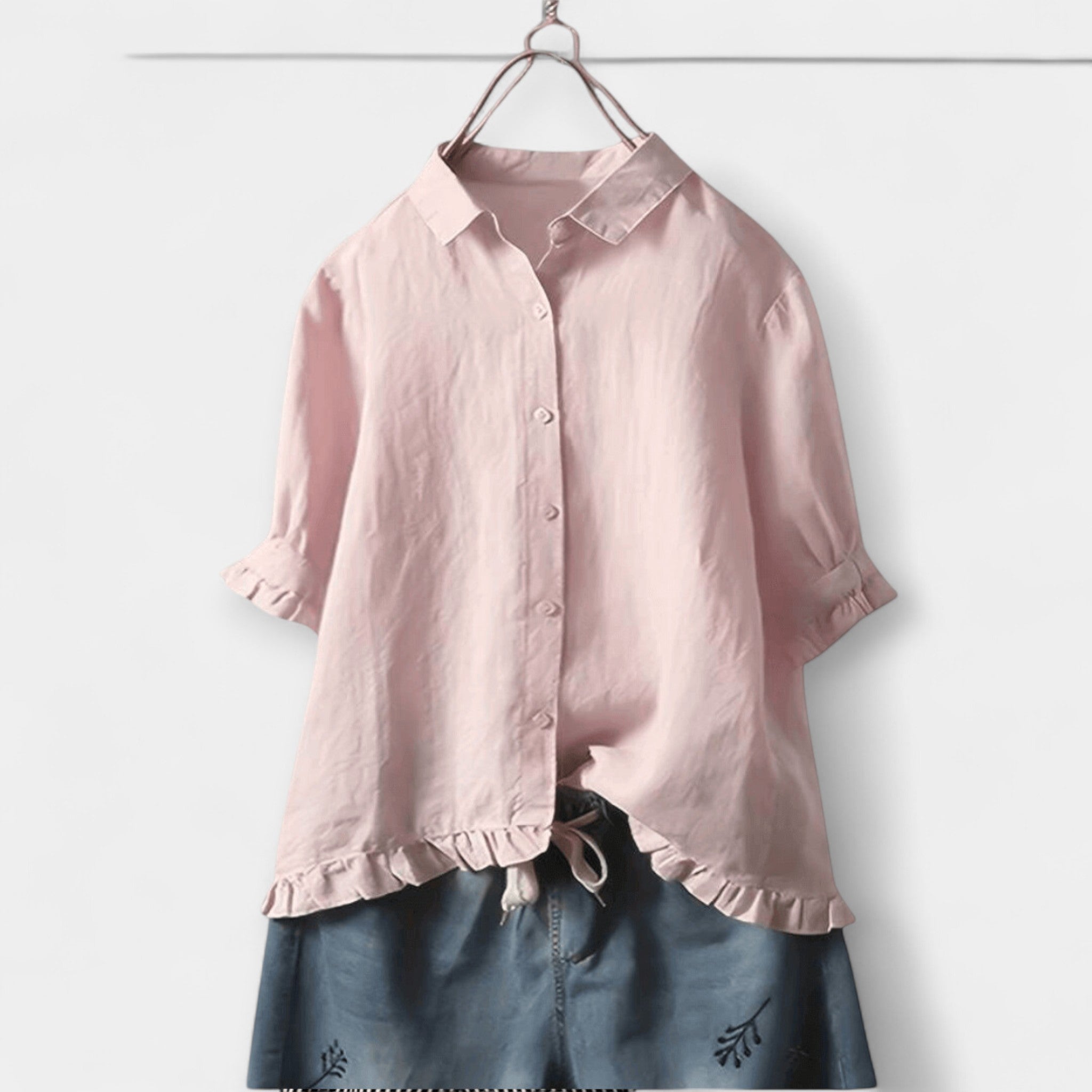Camisa Clásica de Algodón y Lino