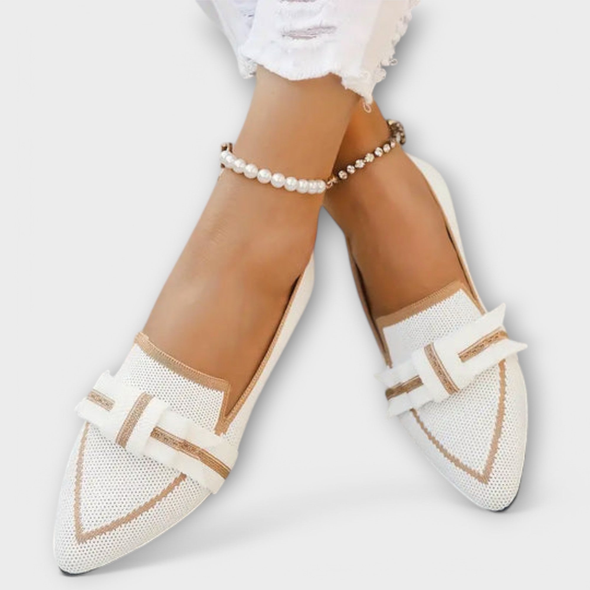 Zapatos planos de mujer con estampado de nudos