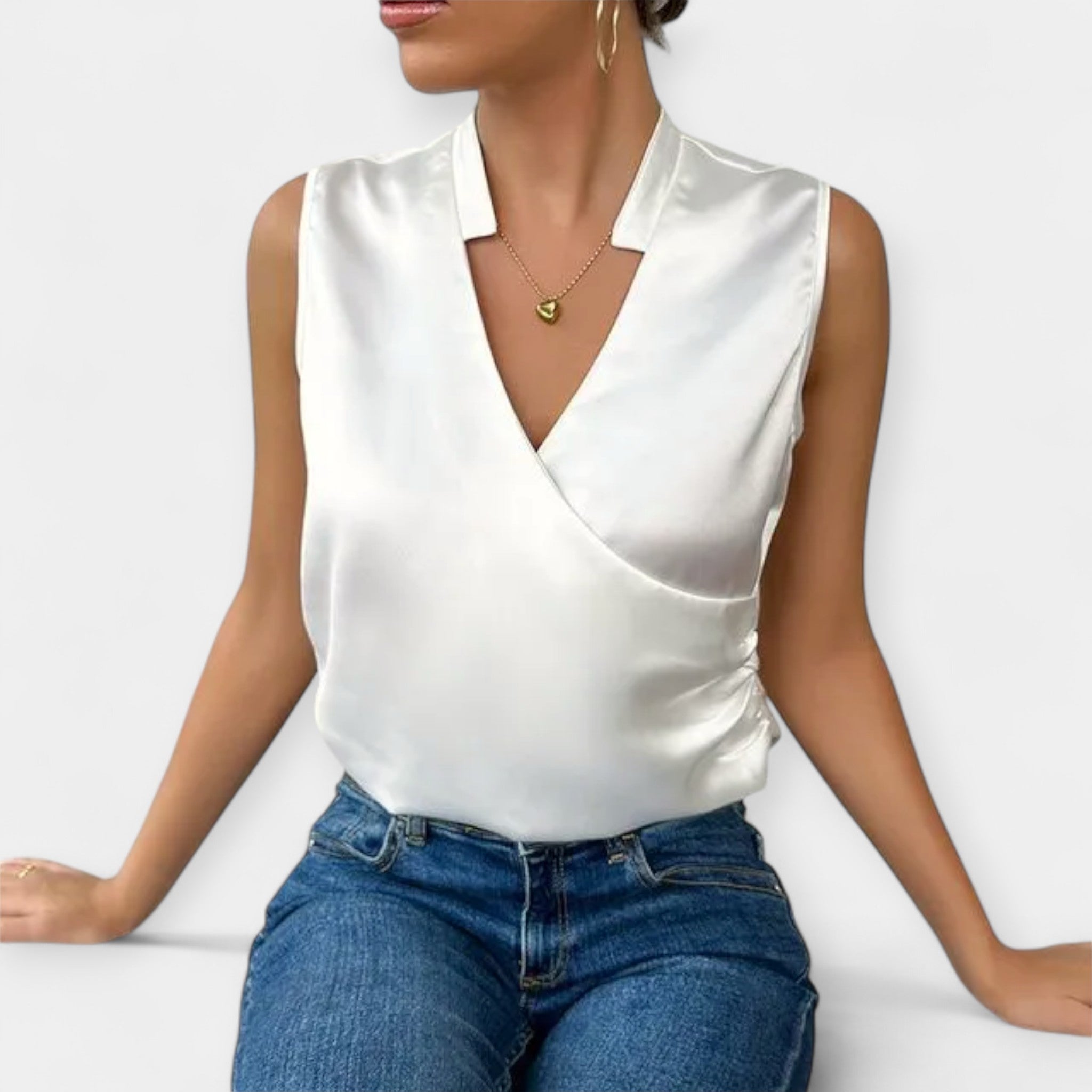 Blusa Cruzada con Escote en V