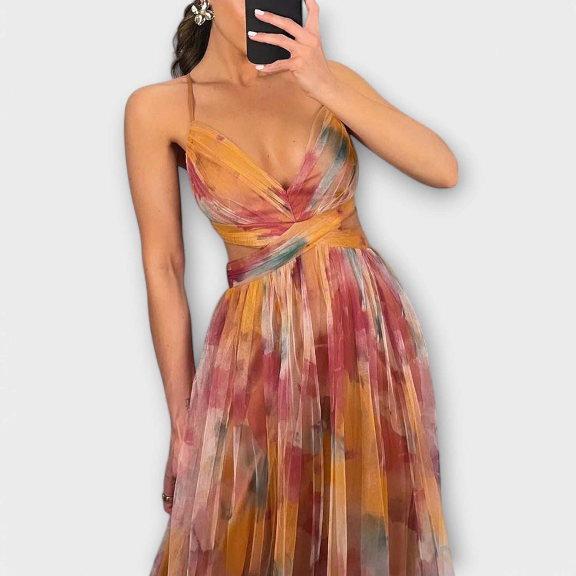 Vestido Vaporoso con Transparencia