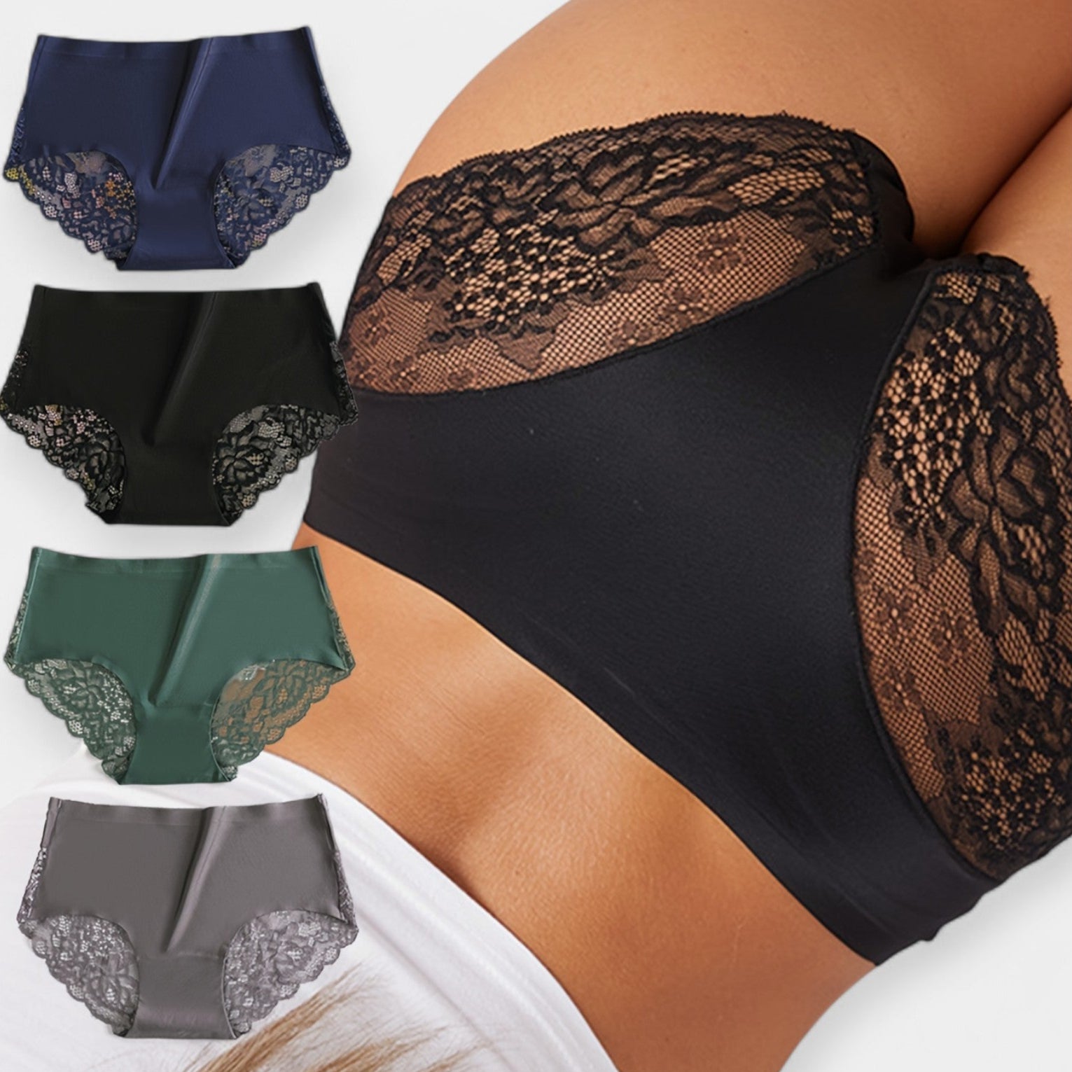 Set de 4 Bragas Sexys con Encaje