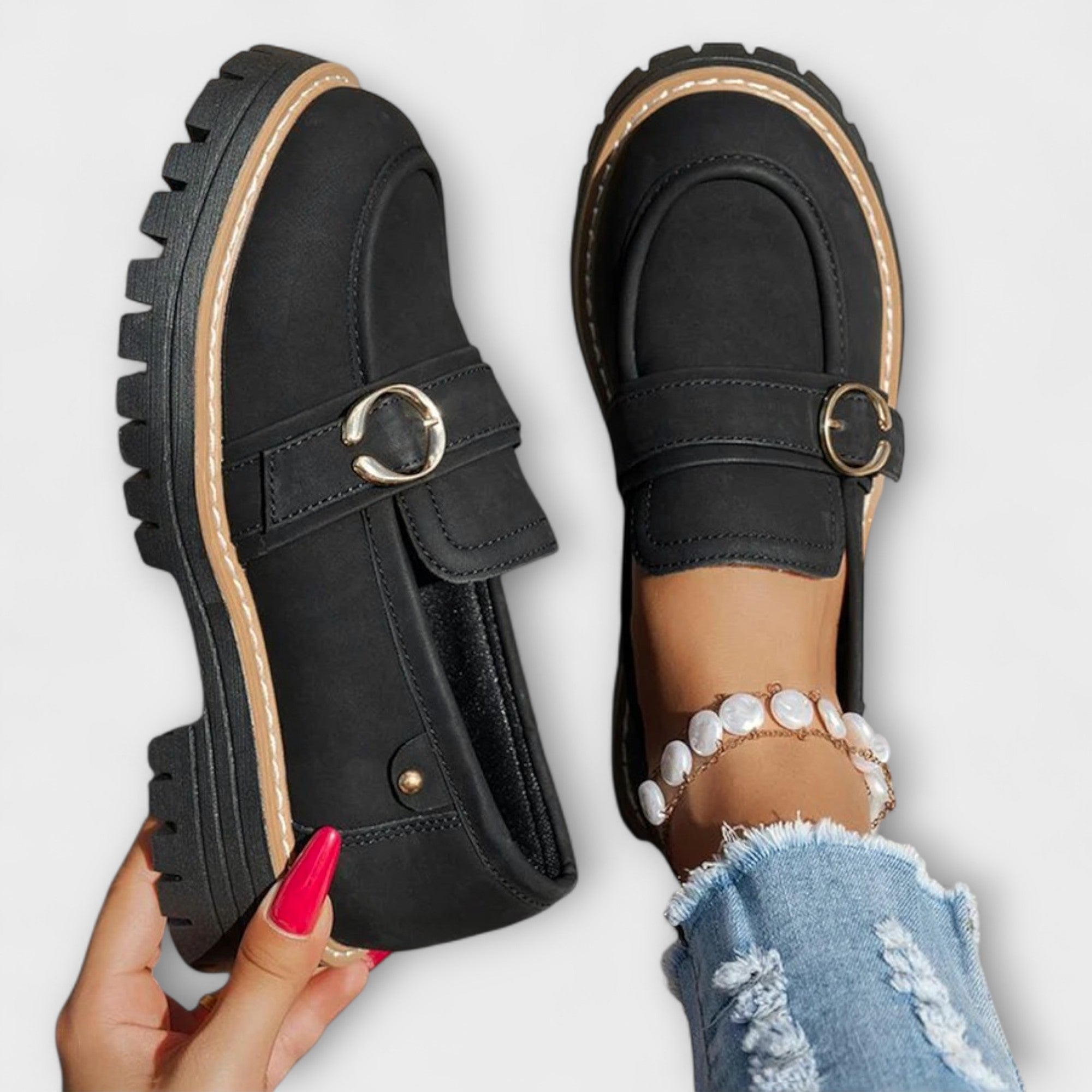 Laura – Mocasines casuales de punta redonda