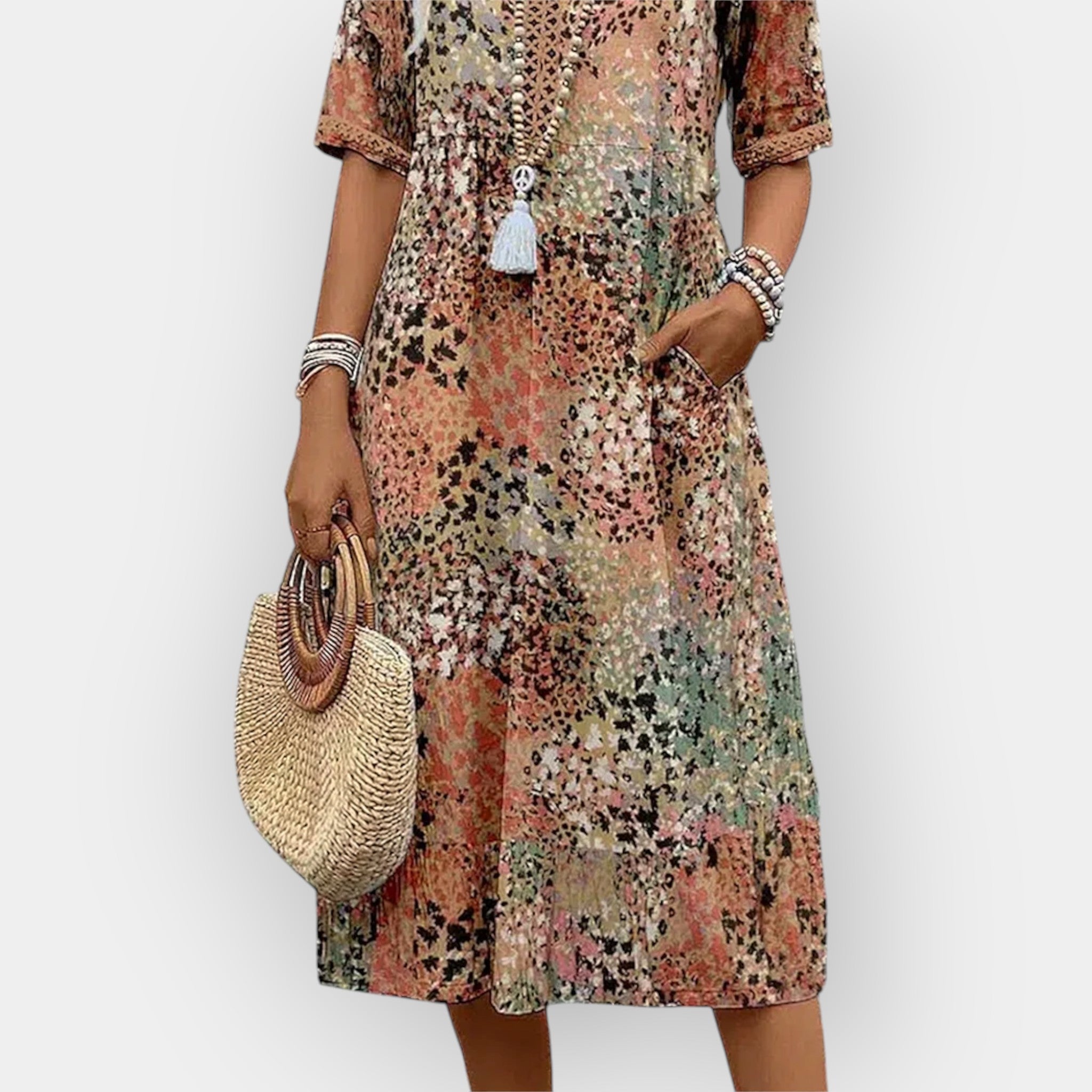 Vestido Floral Clásico y Cómodo