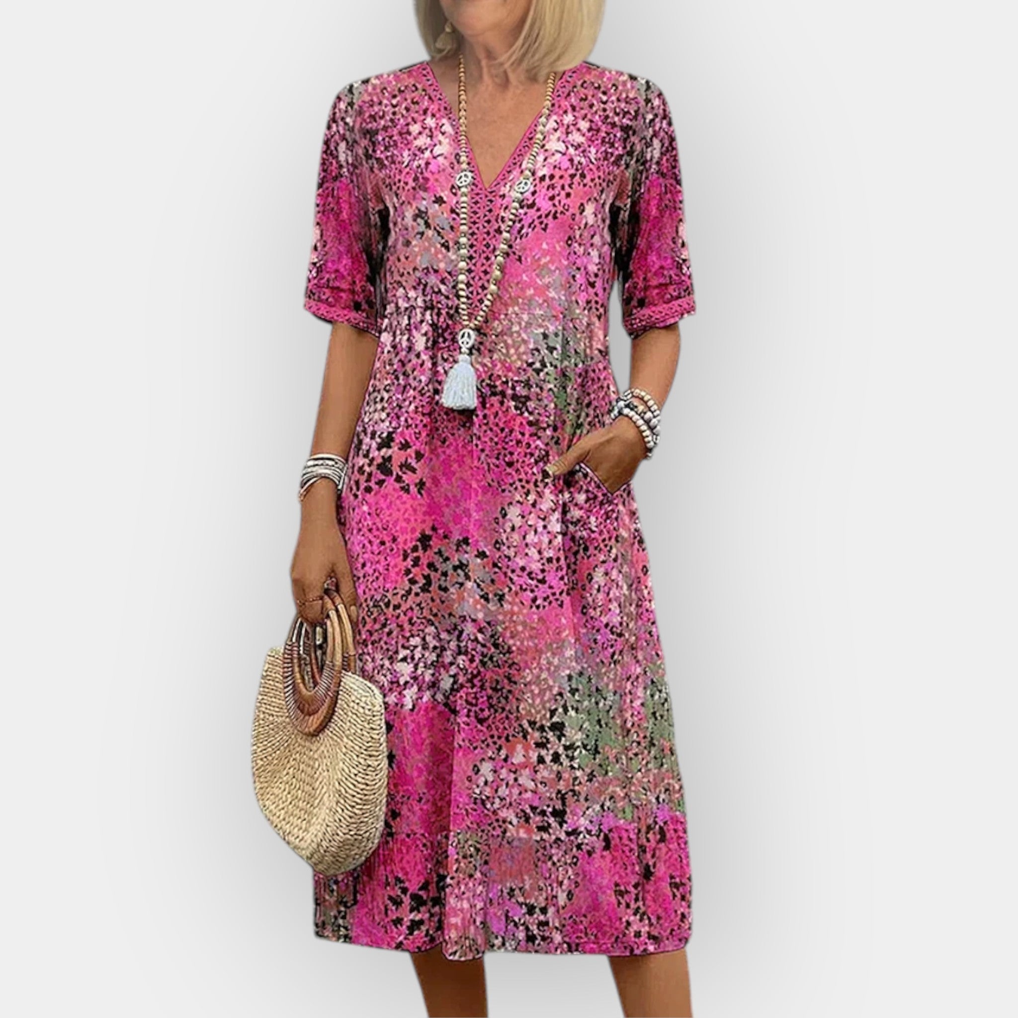 Vestido Floral Clásico y Cómodo