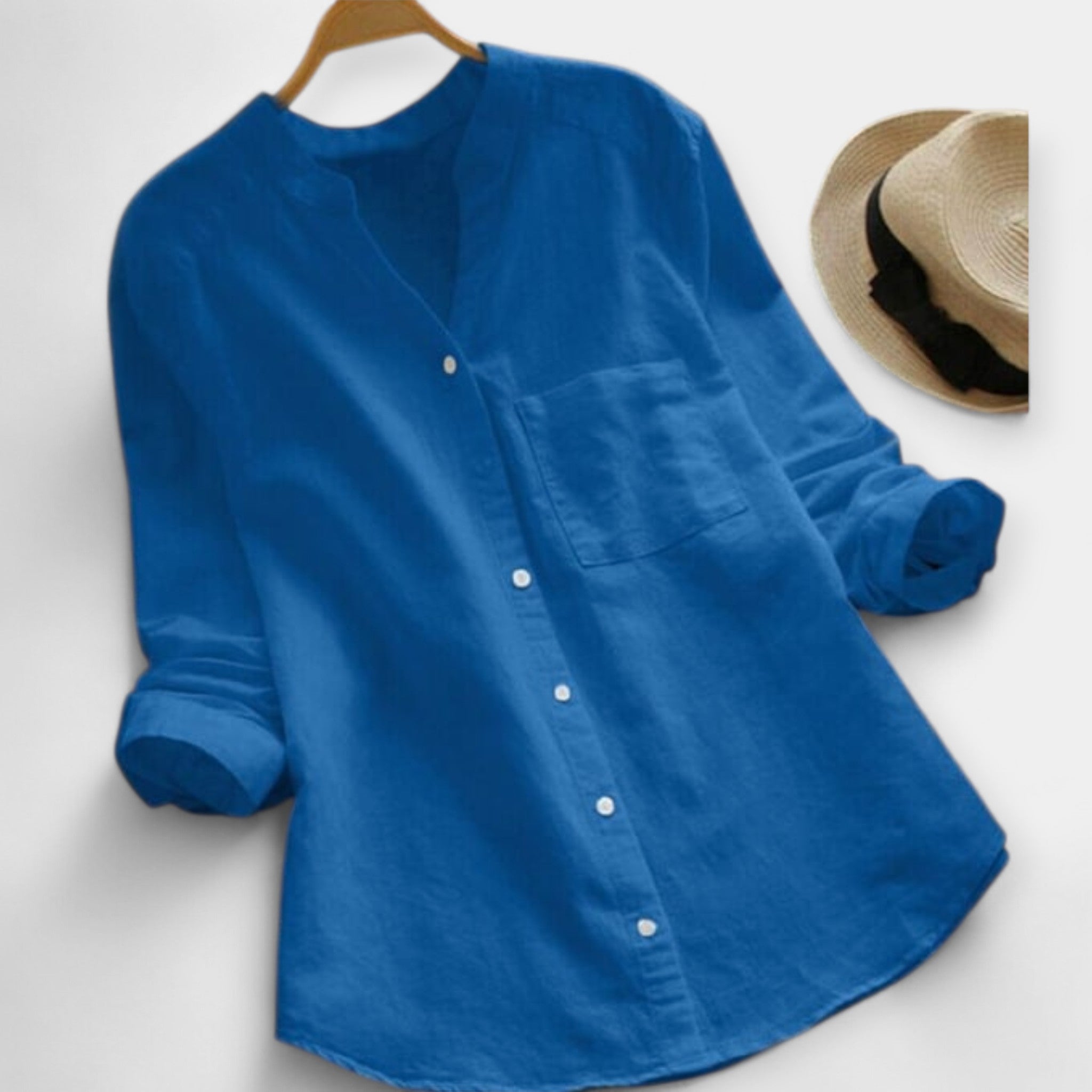 Camisa de Lino y Algodón con Estilo Casual